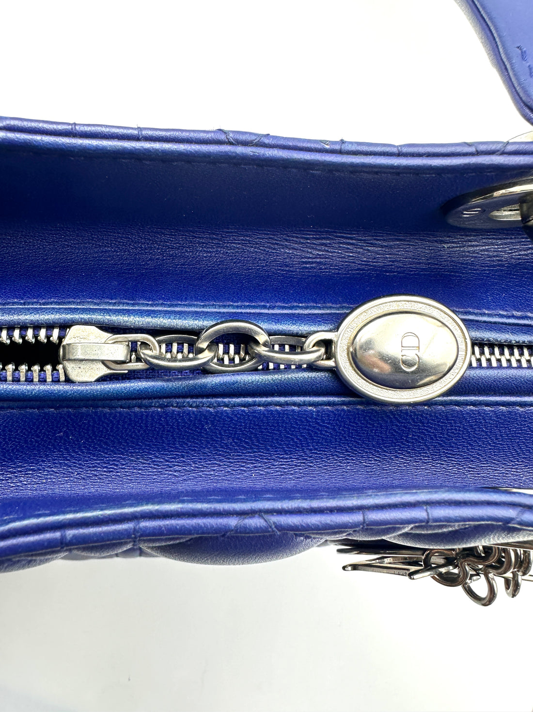 Christian Dior Lady Dior Blue Cannage Lambskin Handle Bag DR888