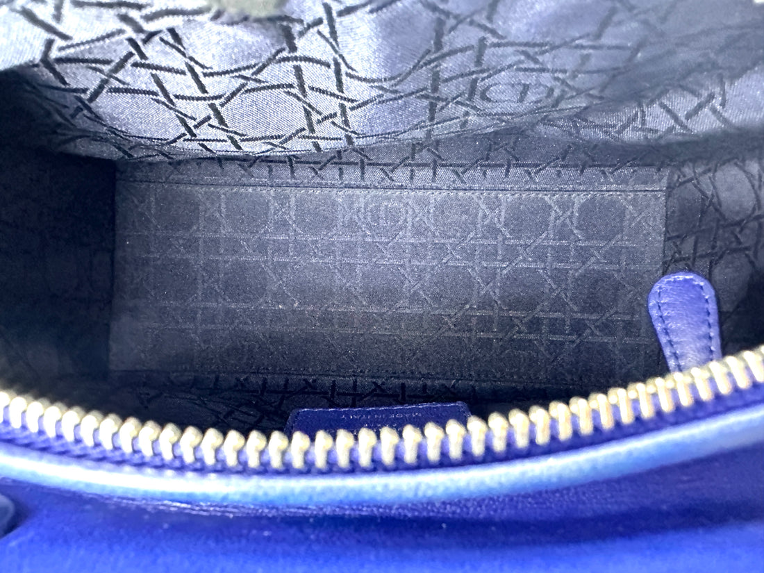 Christian Dior Lady Dior Blue Cannage Lambskin Handle Bag DR888