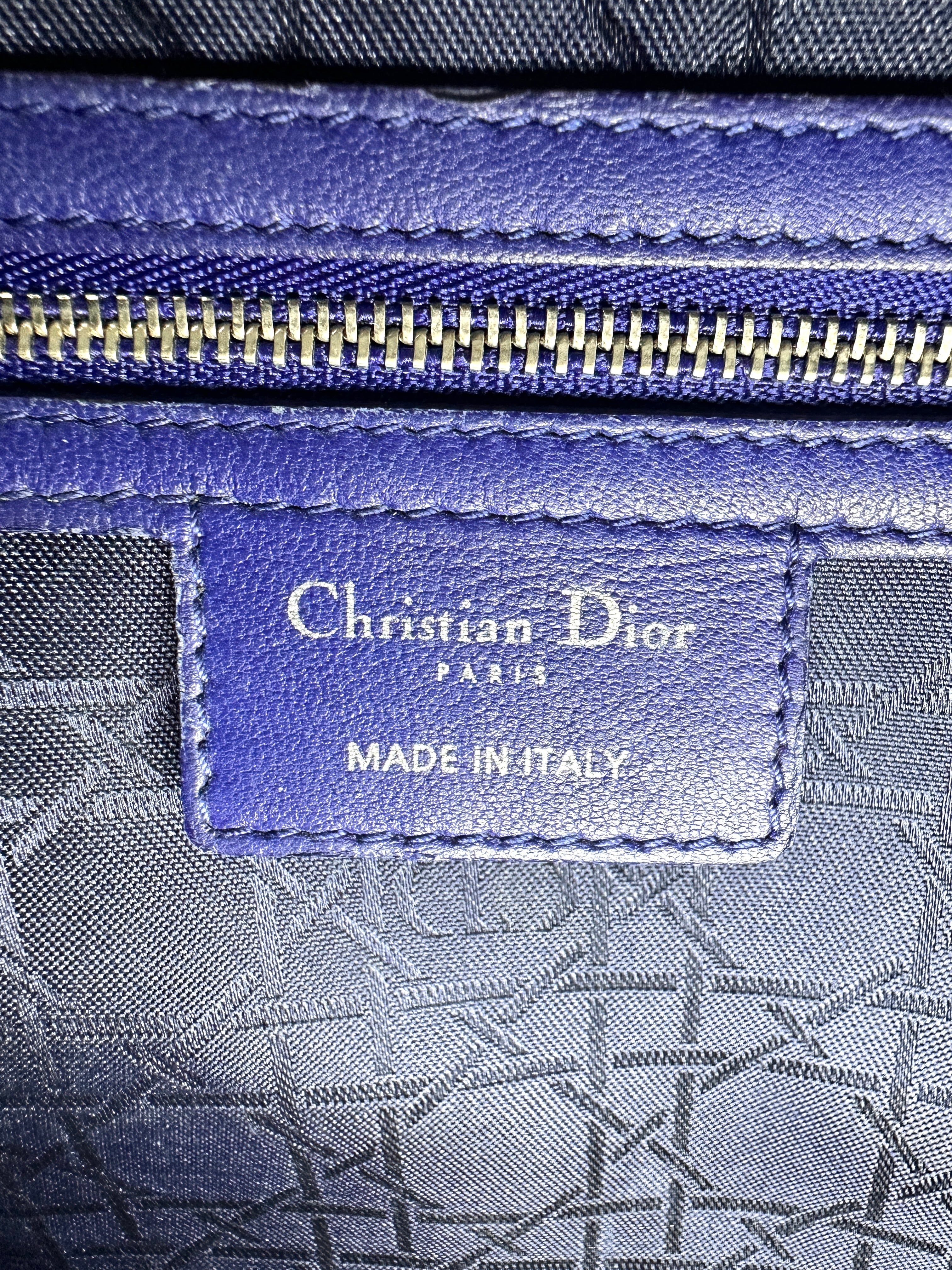 Christian Dior Lady Dior Blue Cannage Lambskin Handle Bag DR888