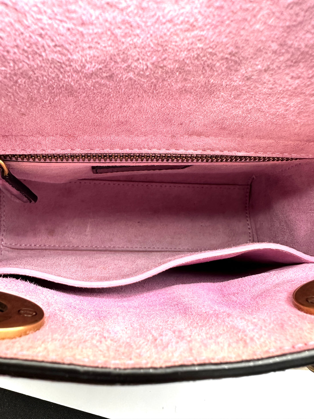 Christian Dior Lady Dior Metallic Pink Patent Leather Handle Bag DR891