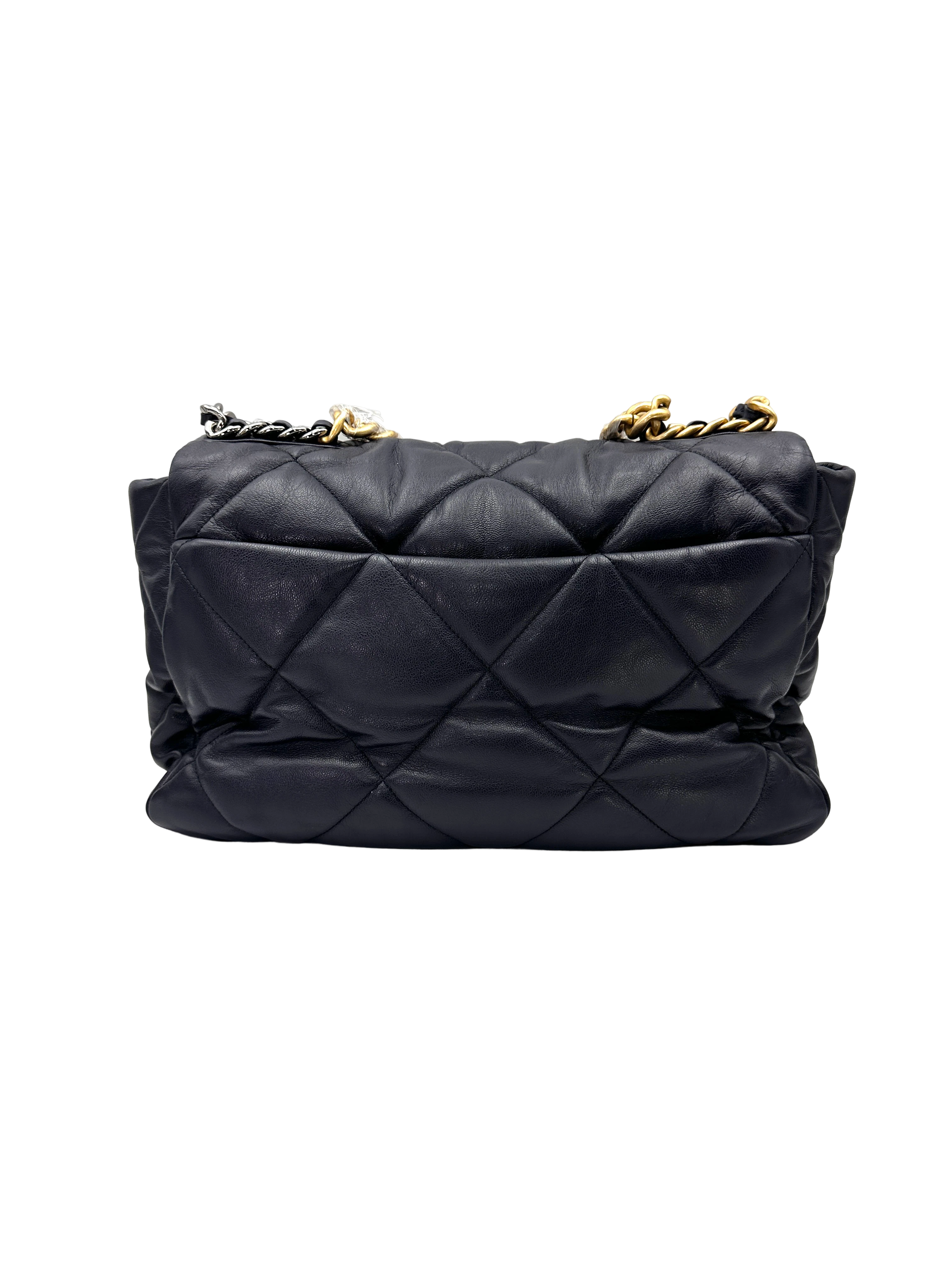 Chanel 19Bag Navy Quilted Leather Medium Size Flap Bag(30***40) CC2484