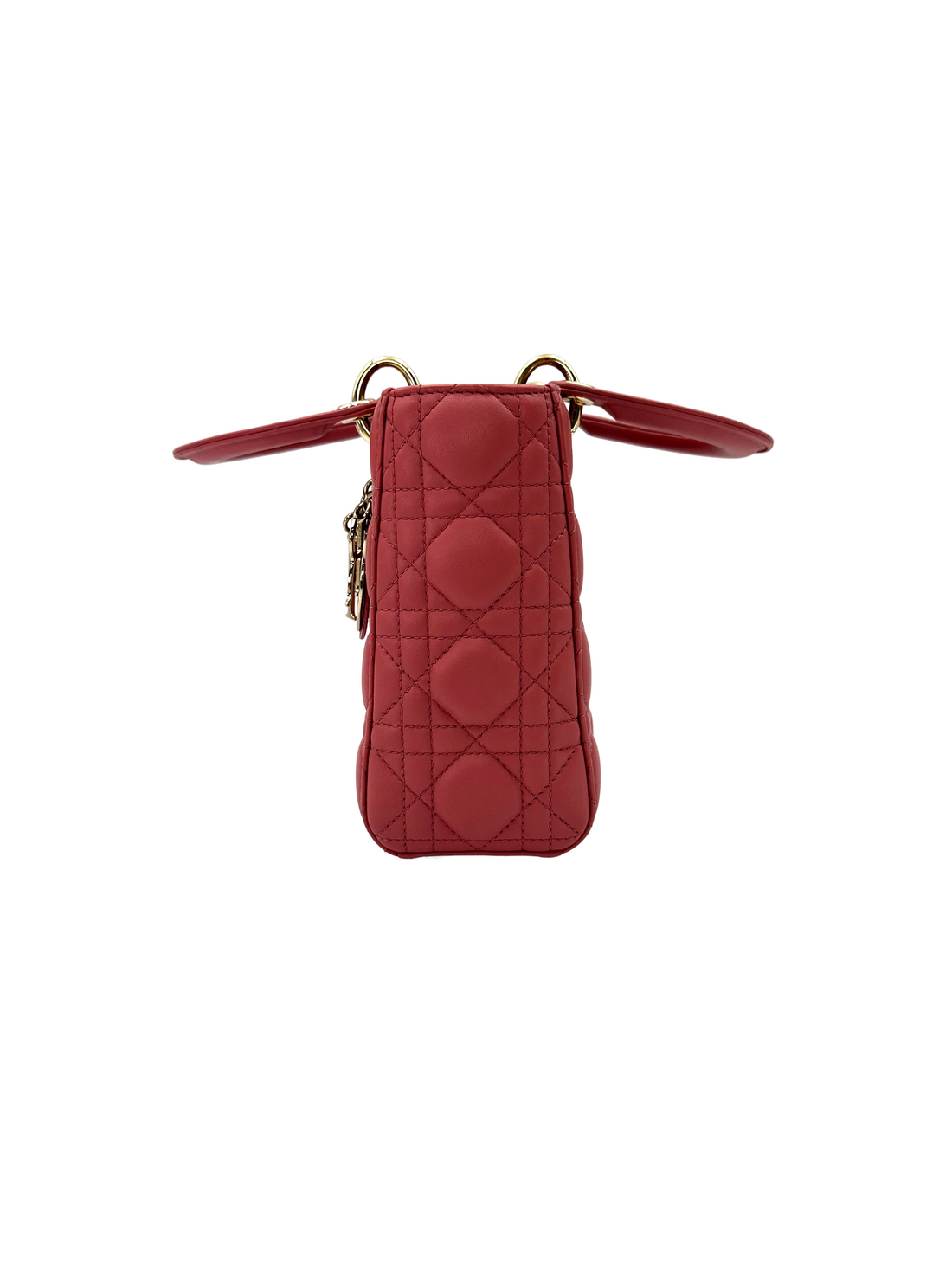 Christian Dior Lady Dior Pink Cannage Leather Handle Bag DR890