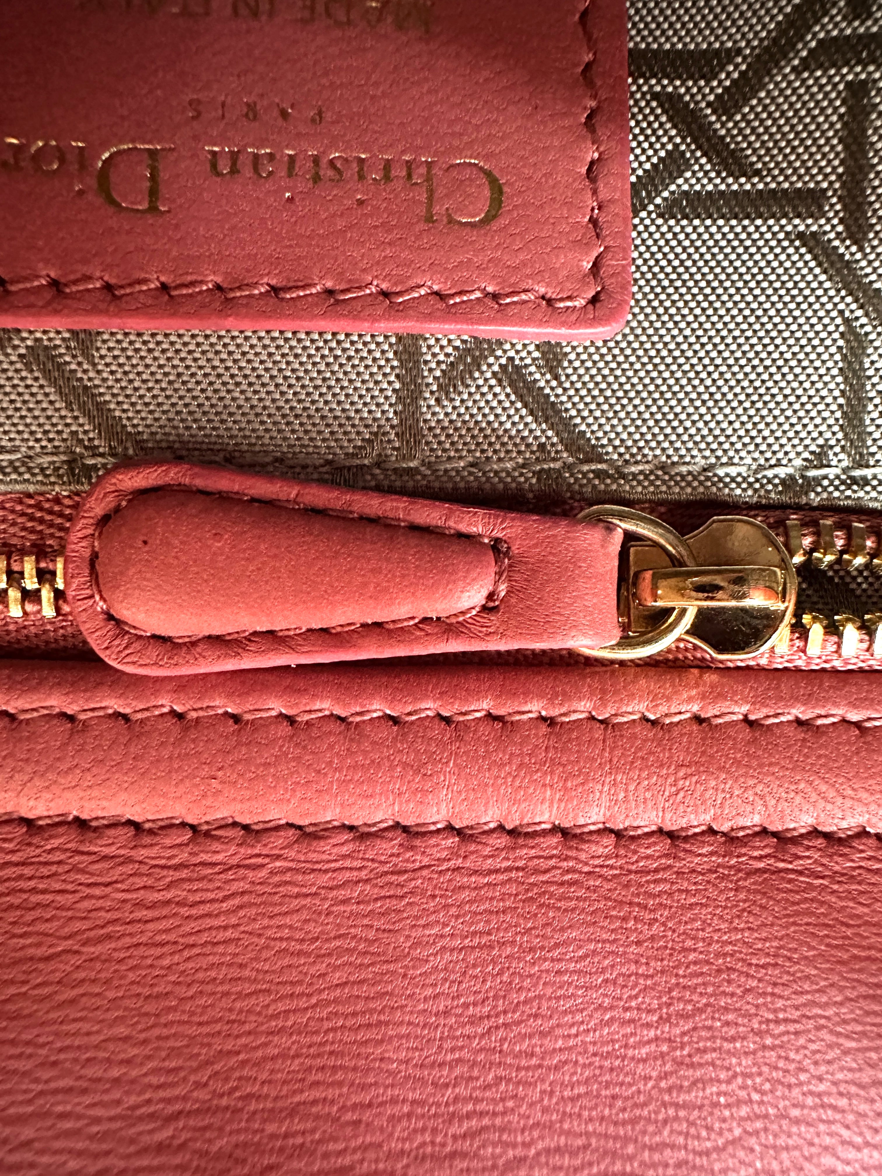Christian Dior Lady Dior Pink Cannage Leather Handle Bag DR890