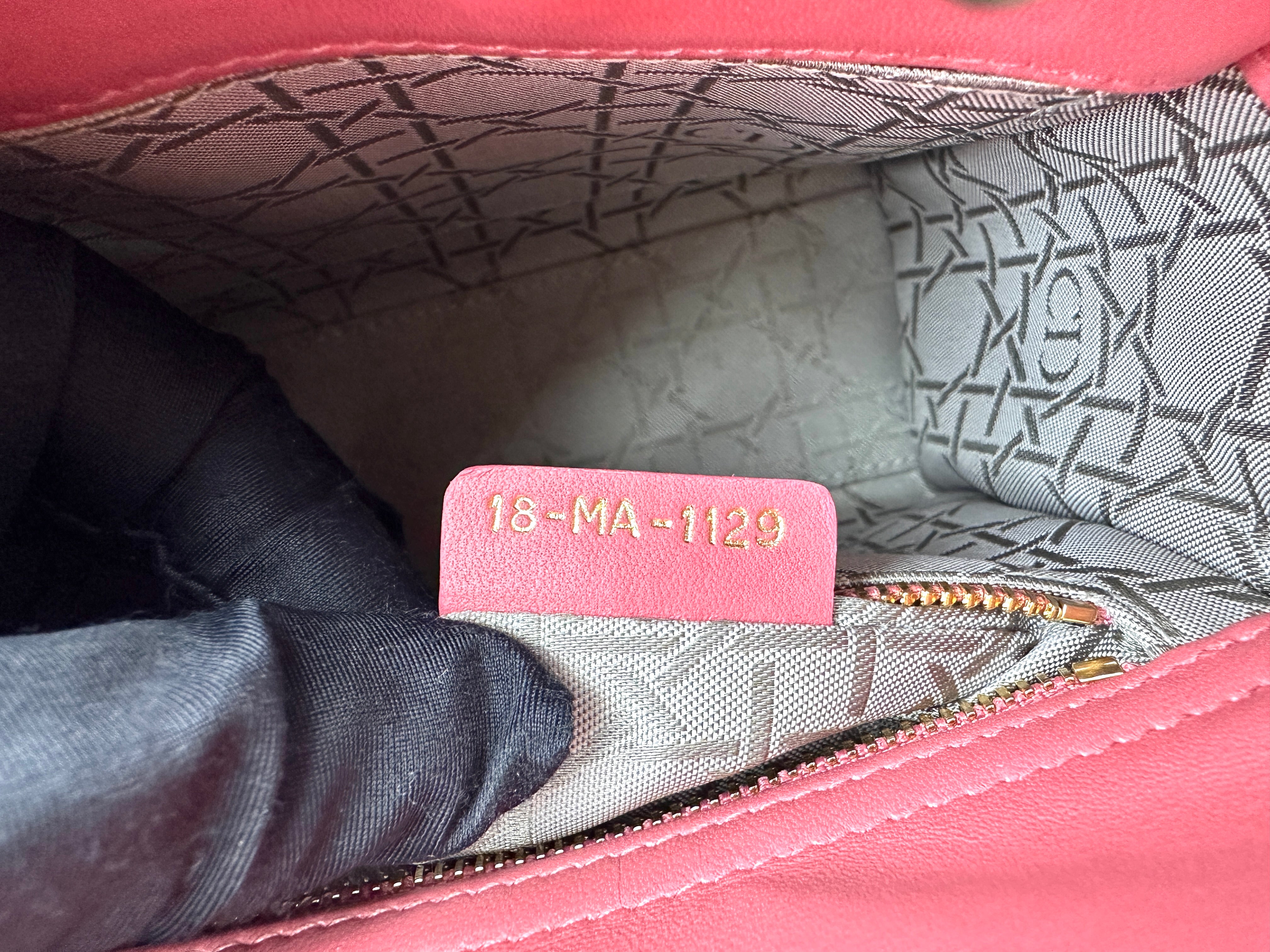 Christian Dior Lady Dior Pink Cannage Leather Handle Bag DR890