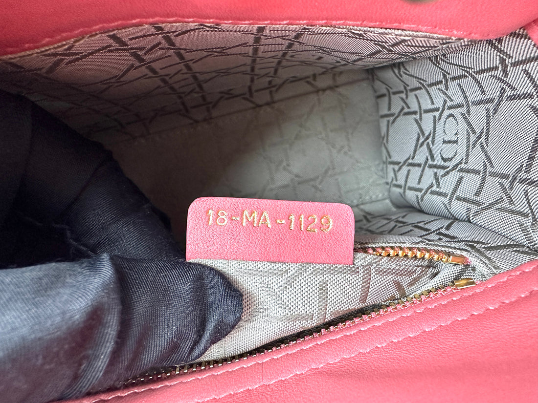Christian Dior Lady Dior Pink Cannage Leather Handle Bag DR890