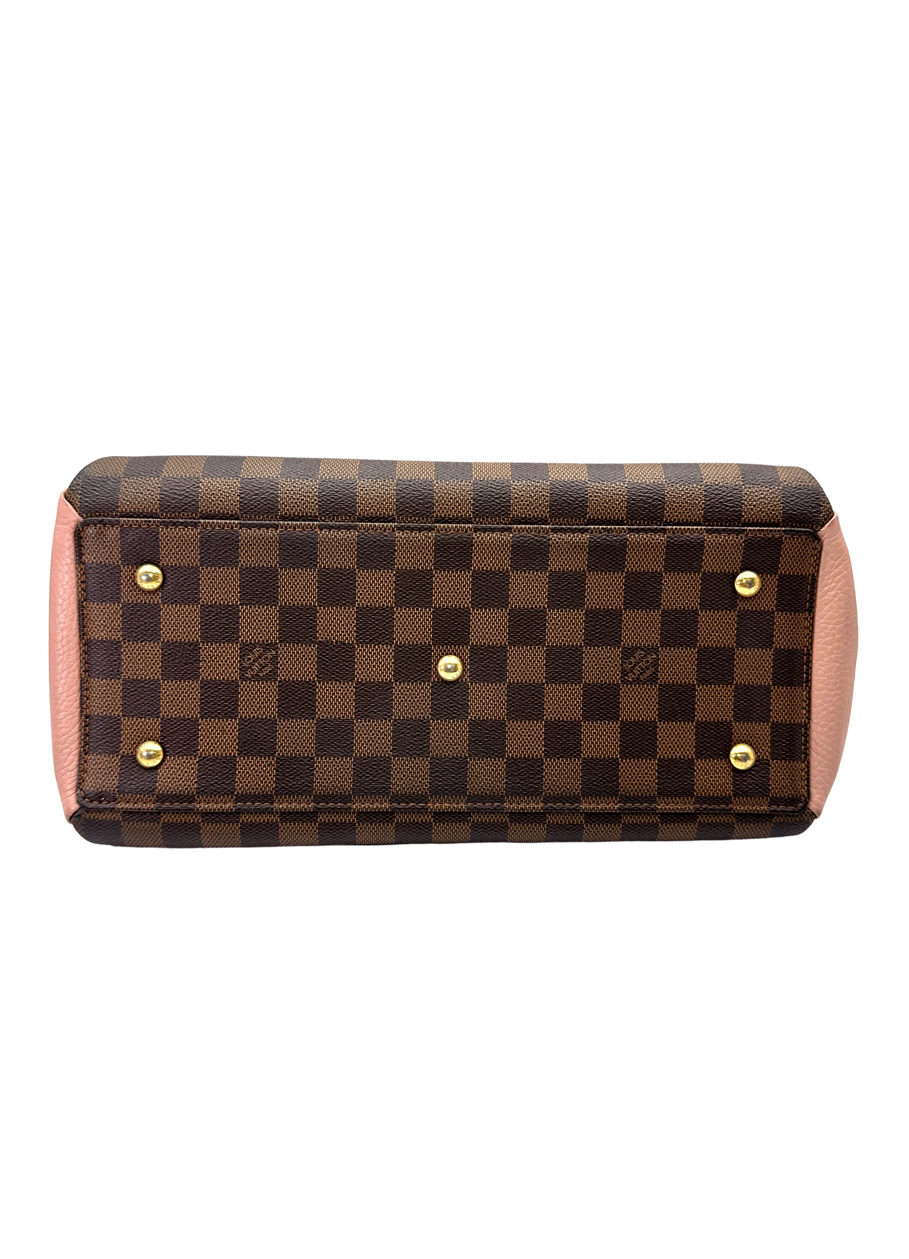 Louis Vuitton Normandy Damier Ebene & Pink Leather Handle Bag LV3256