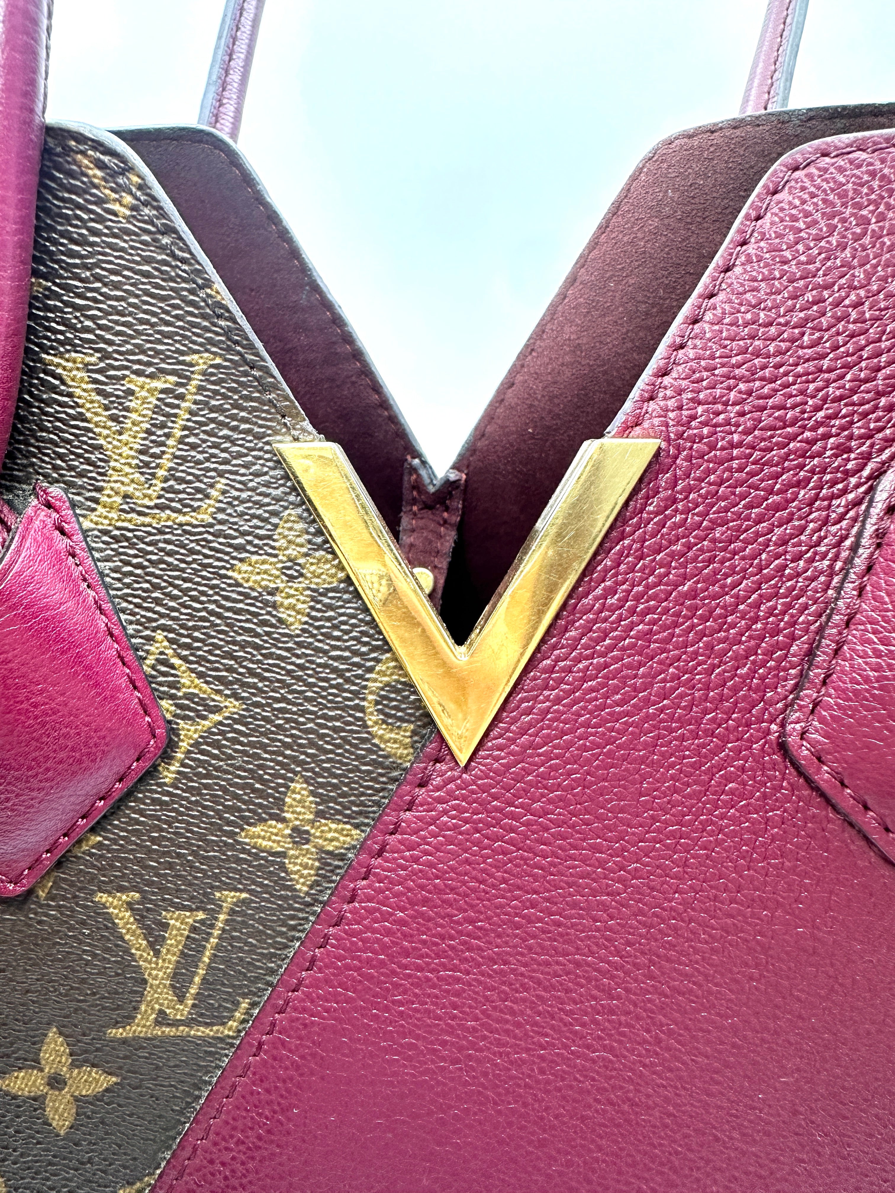 Louis Vuitton Kimono Damier Ebene & Red Leather Handle Bag LV3260