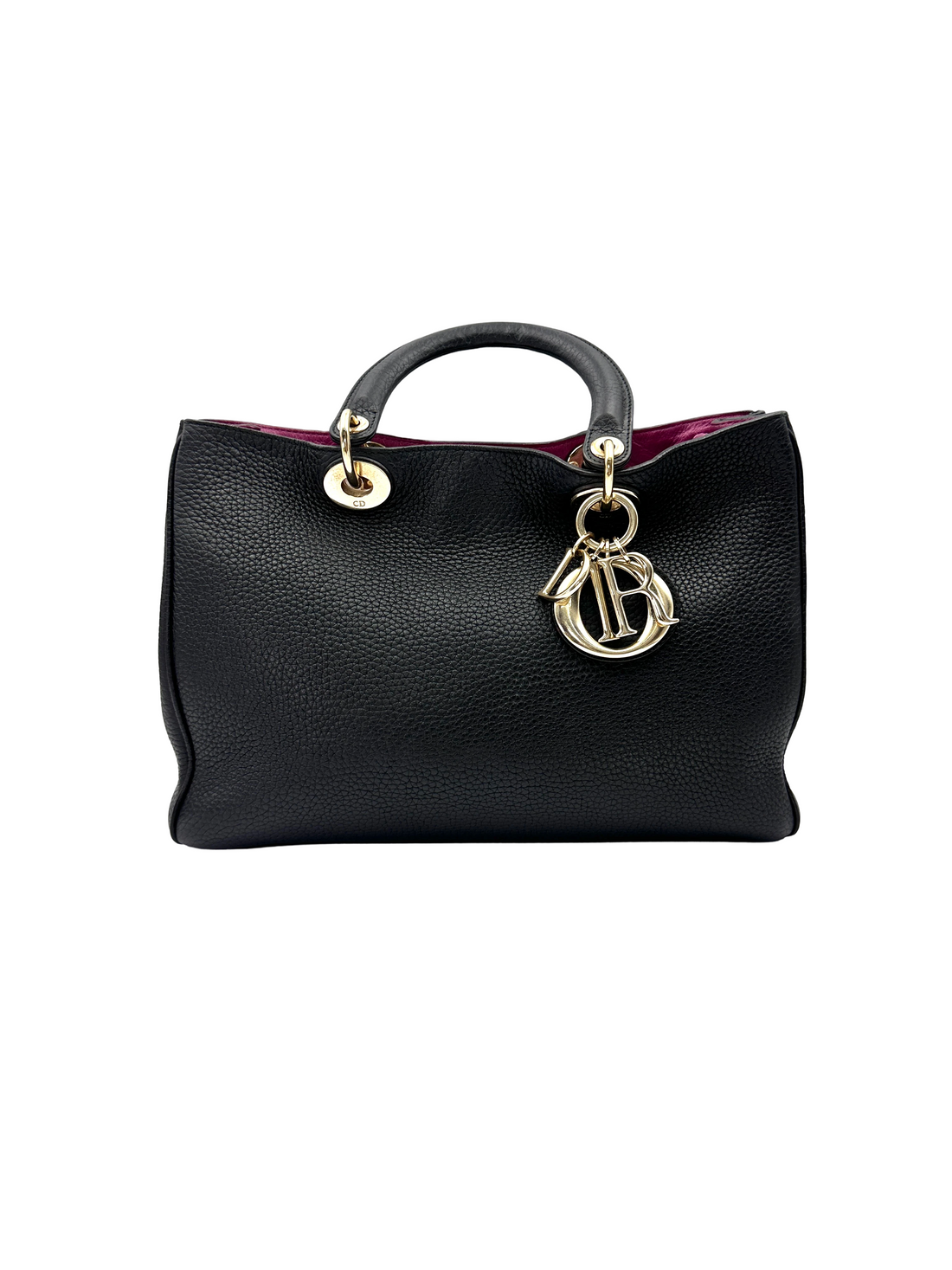 Christian Dior Diorever Black Leather Handle Bag DR892