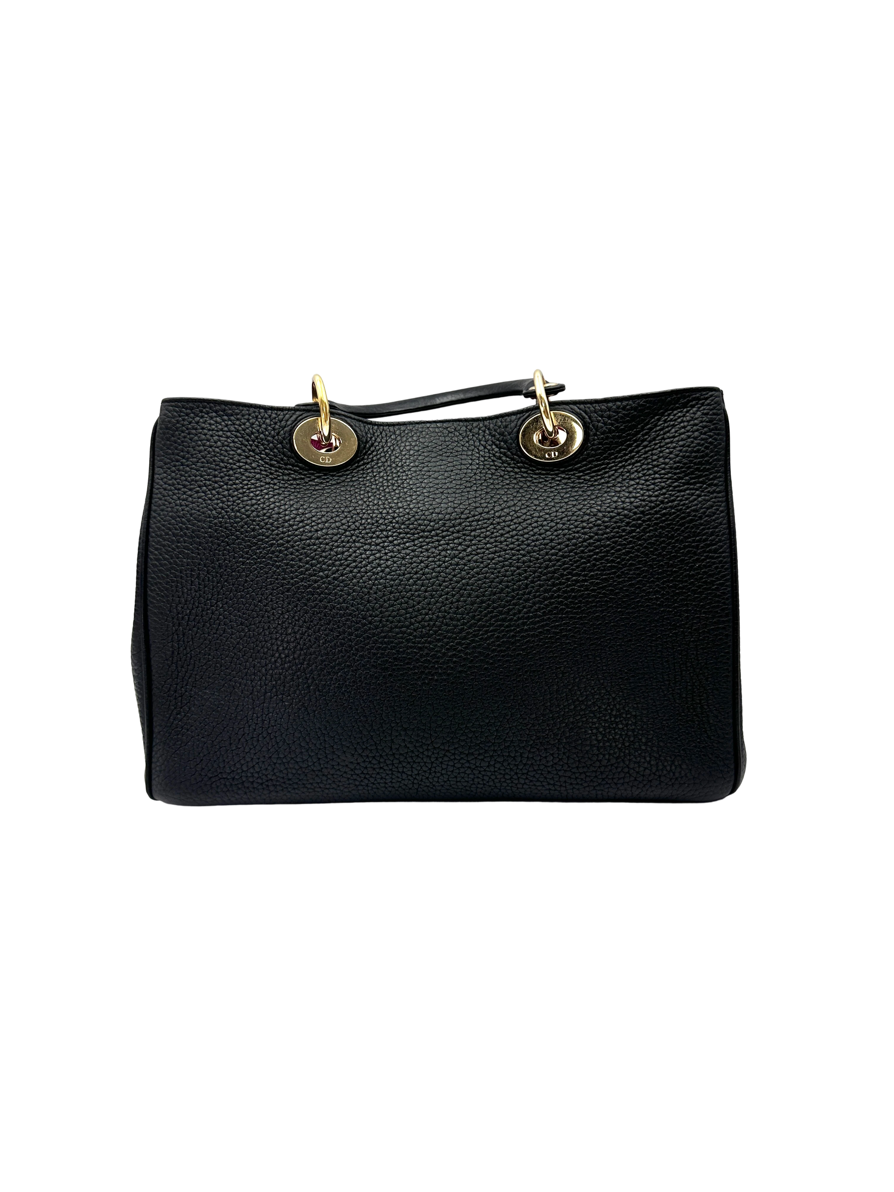 Christian Dior Diorever Black Leather Handle Bag DR892