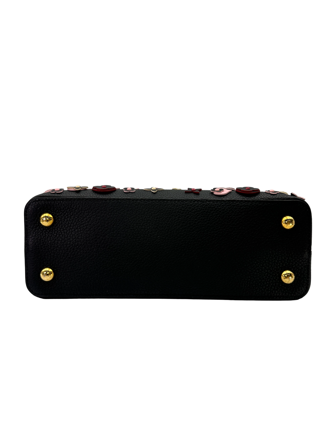 Louis Vuitton Capucines MM Black Taurillon Leather Mechanical Flowers Handle Bag LV3251