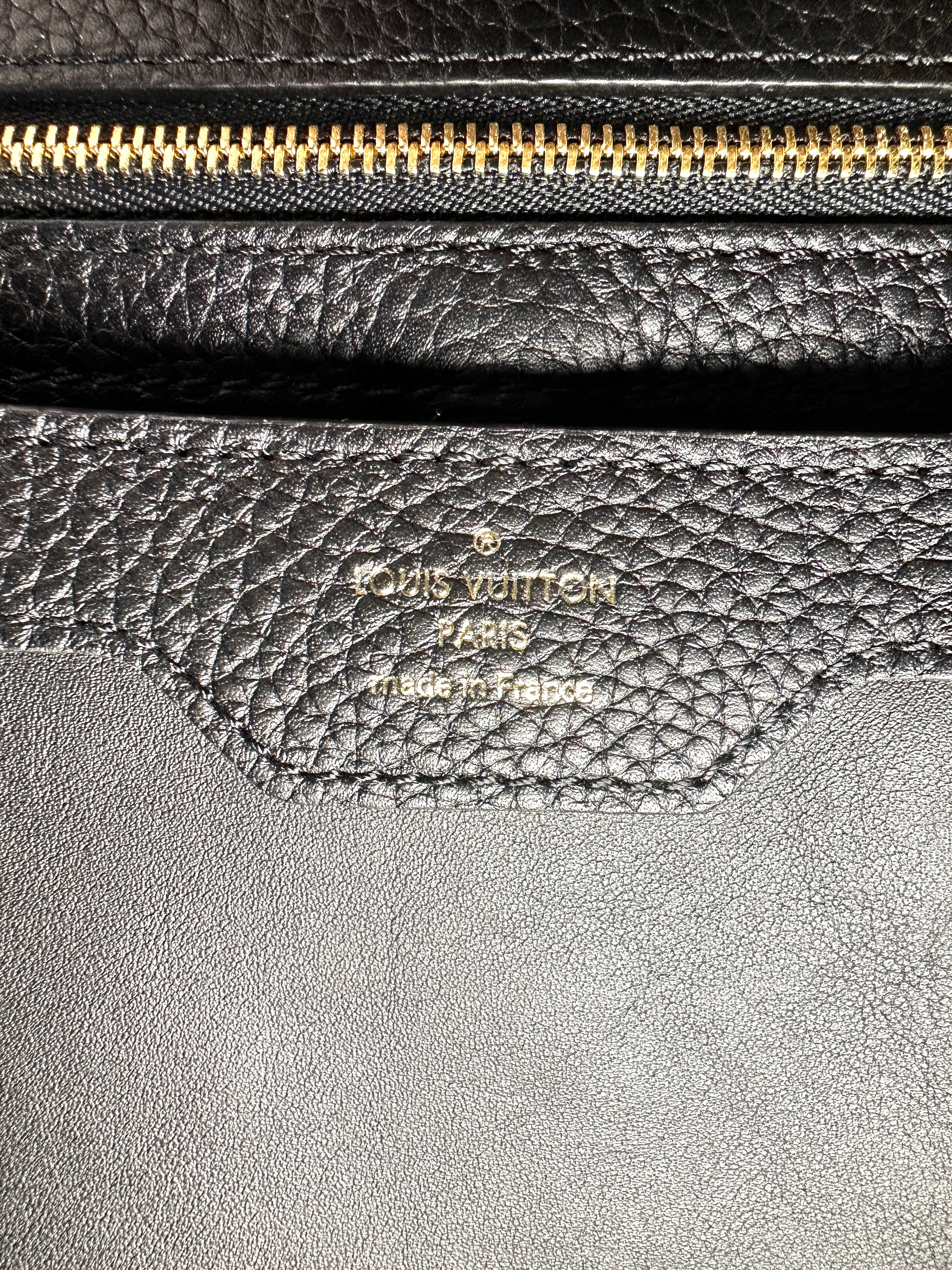 Louis Vuitton Capucines MM Black Taurillon Leather Mechanical Flowers Handle Bag LV3251