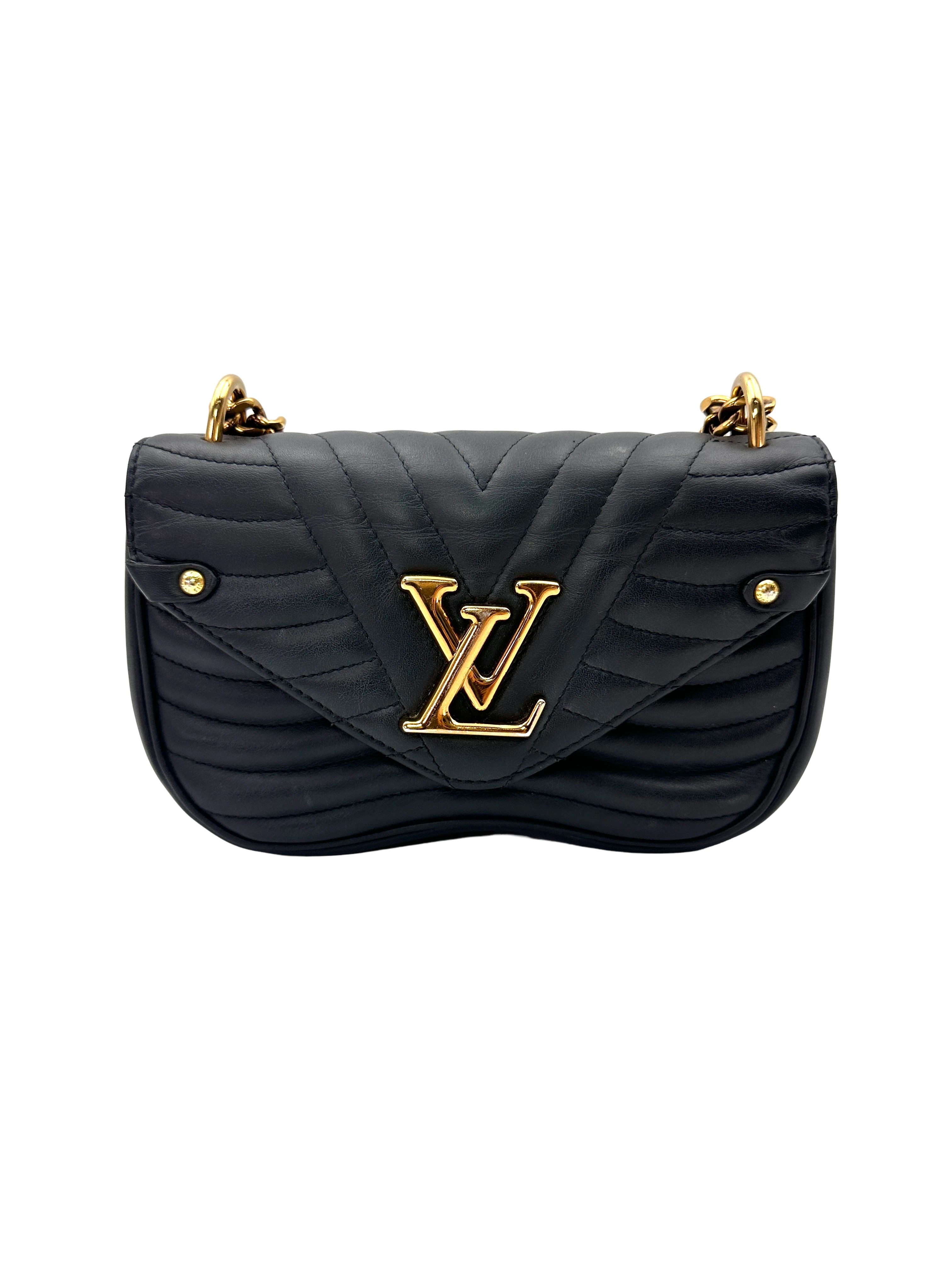 Louis Vuitton New Wave Black Chevron Quilted Leather Shoulder Bag LV3262