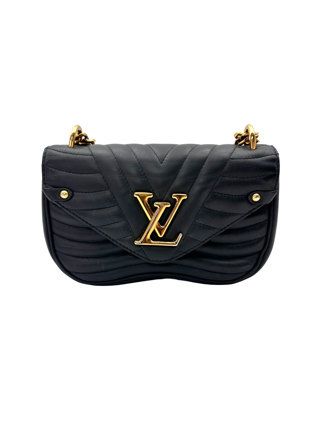 Louis Vuitton New Wave Black Chevron Quilted Leather Shoulder Bag LV3262