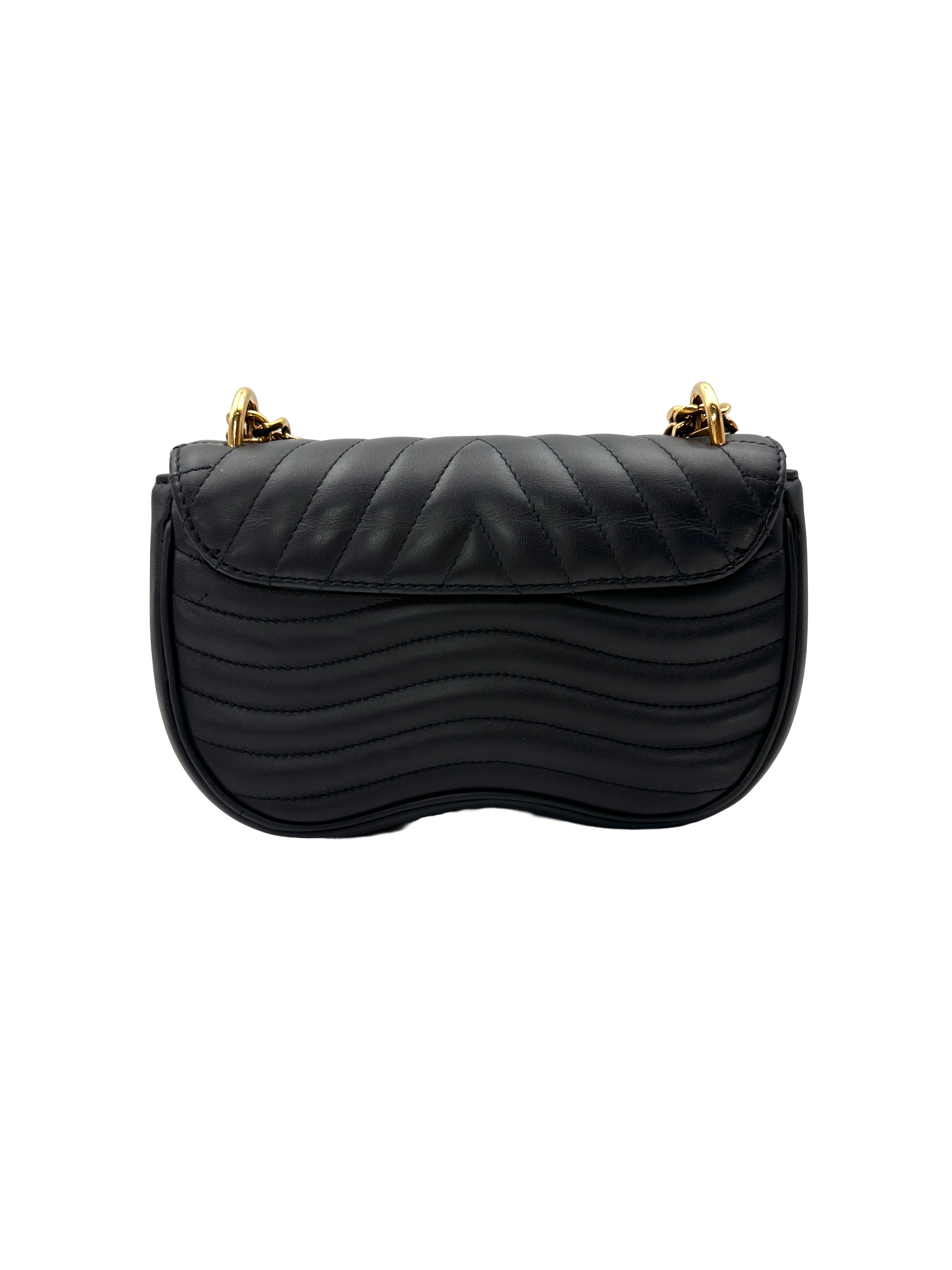 Louis Vuitton New Wave Black Chevron Quilted Leather Shoulder Bag LV3262