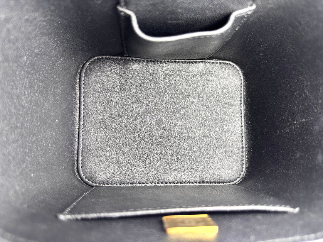 Chanel Black Quilted Leather Top Handle Vanity Case(UT***5J) CC2487
