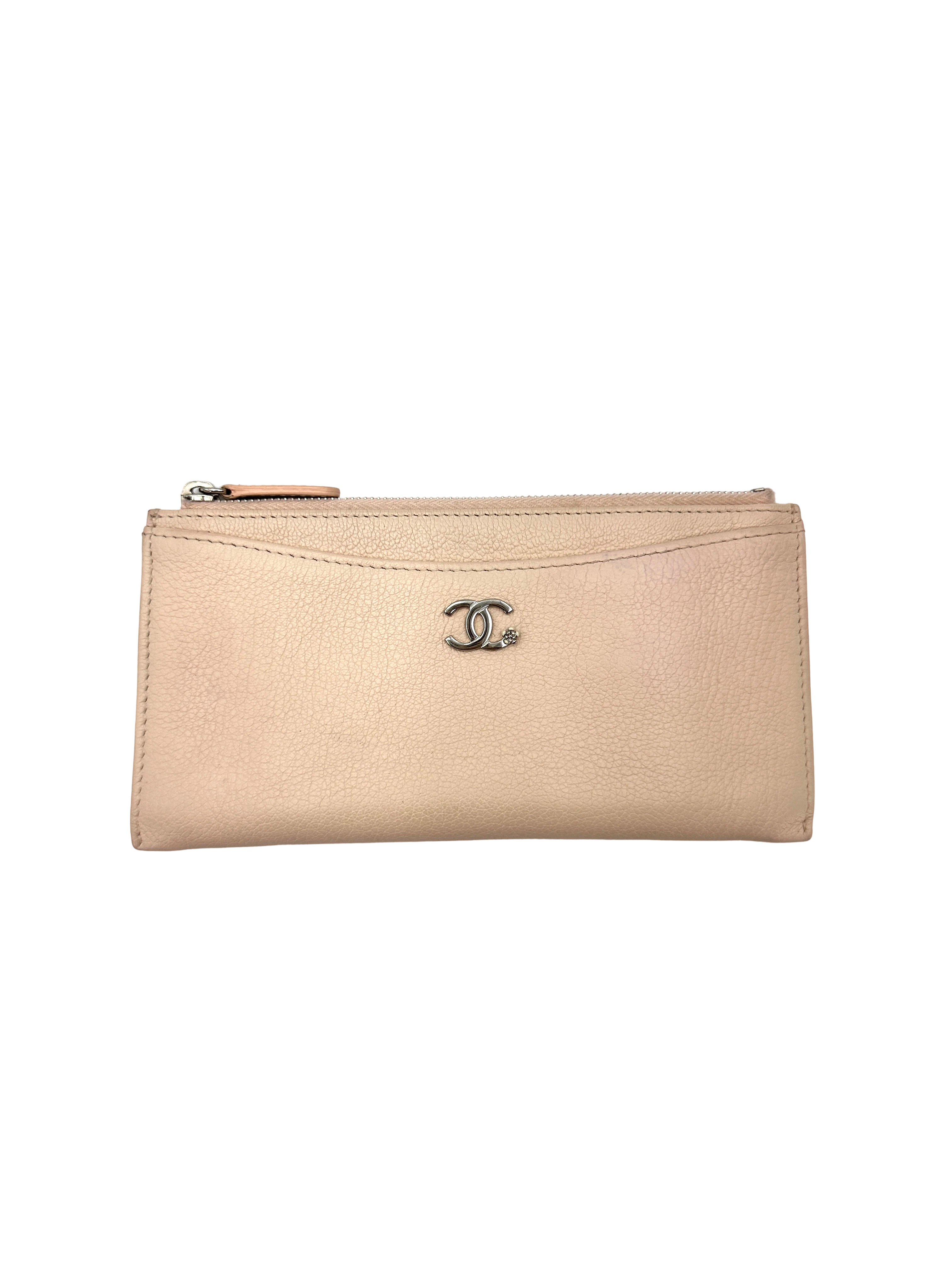 Chanel Pink Leather Long Wallet(27***39) CC2488