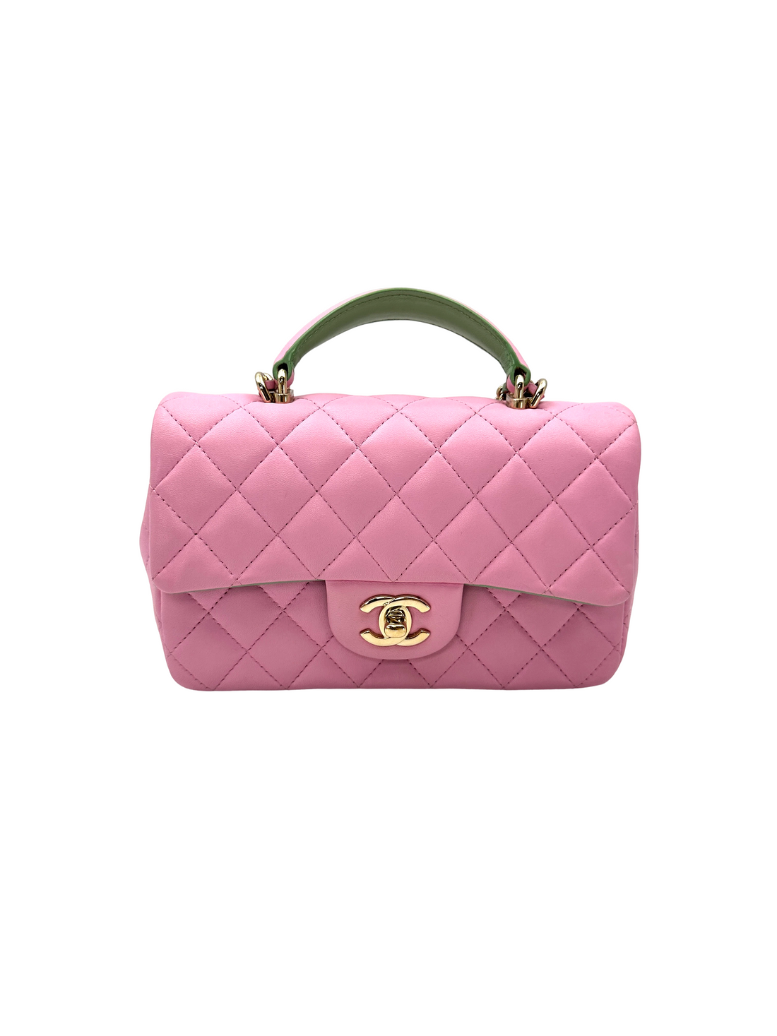 Chanel 23P Classic Flap Pink Quilted Leather Top Handle Shoulder Bag(GT***8C) CC2486