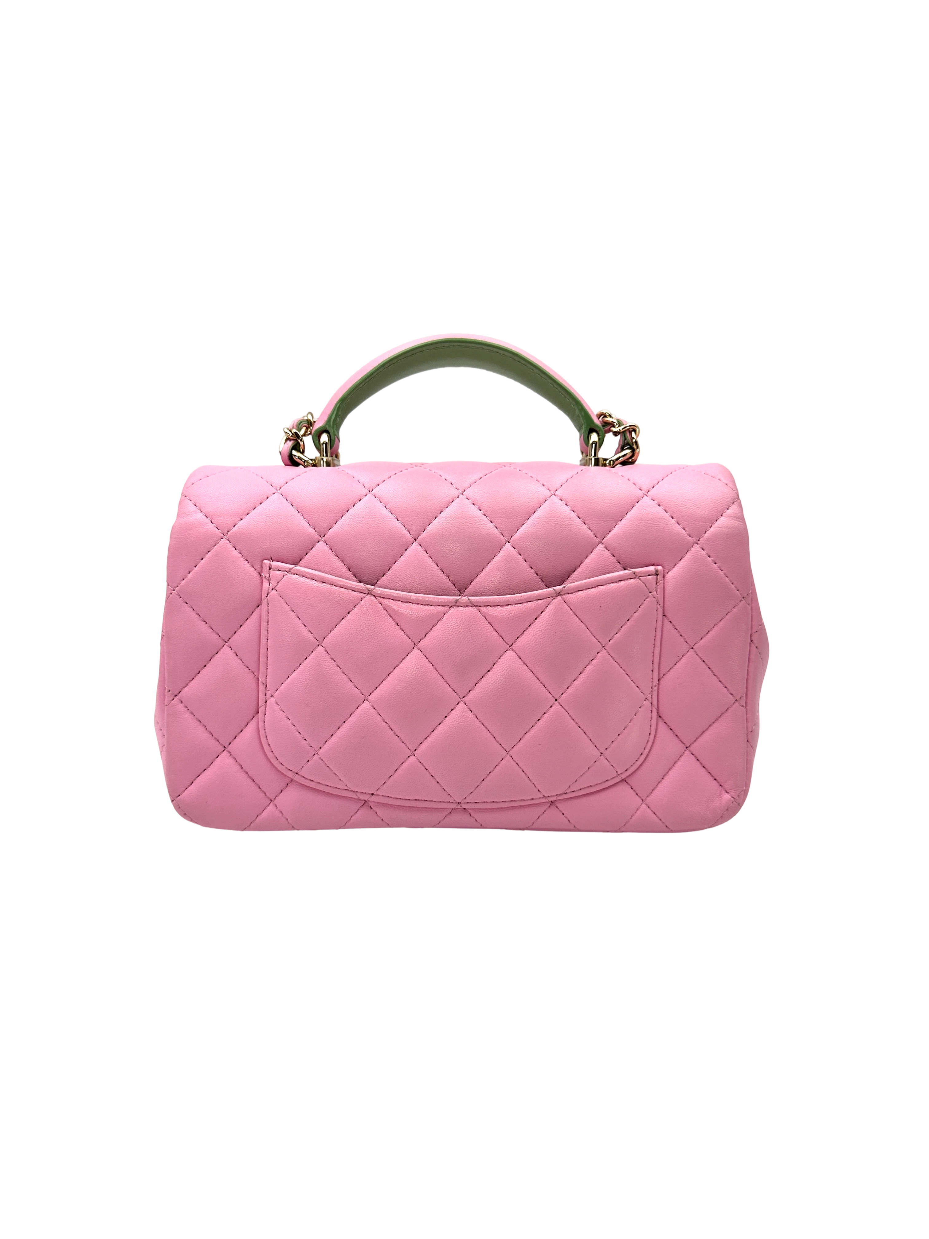 Chanel 23P Classic Flap Pink Quilted Leather Top Handle Shoulder Bag(GT***8C) CC2486