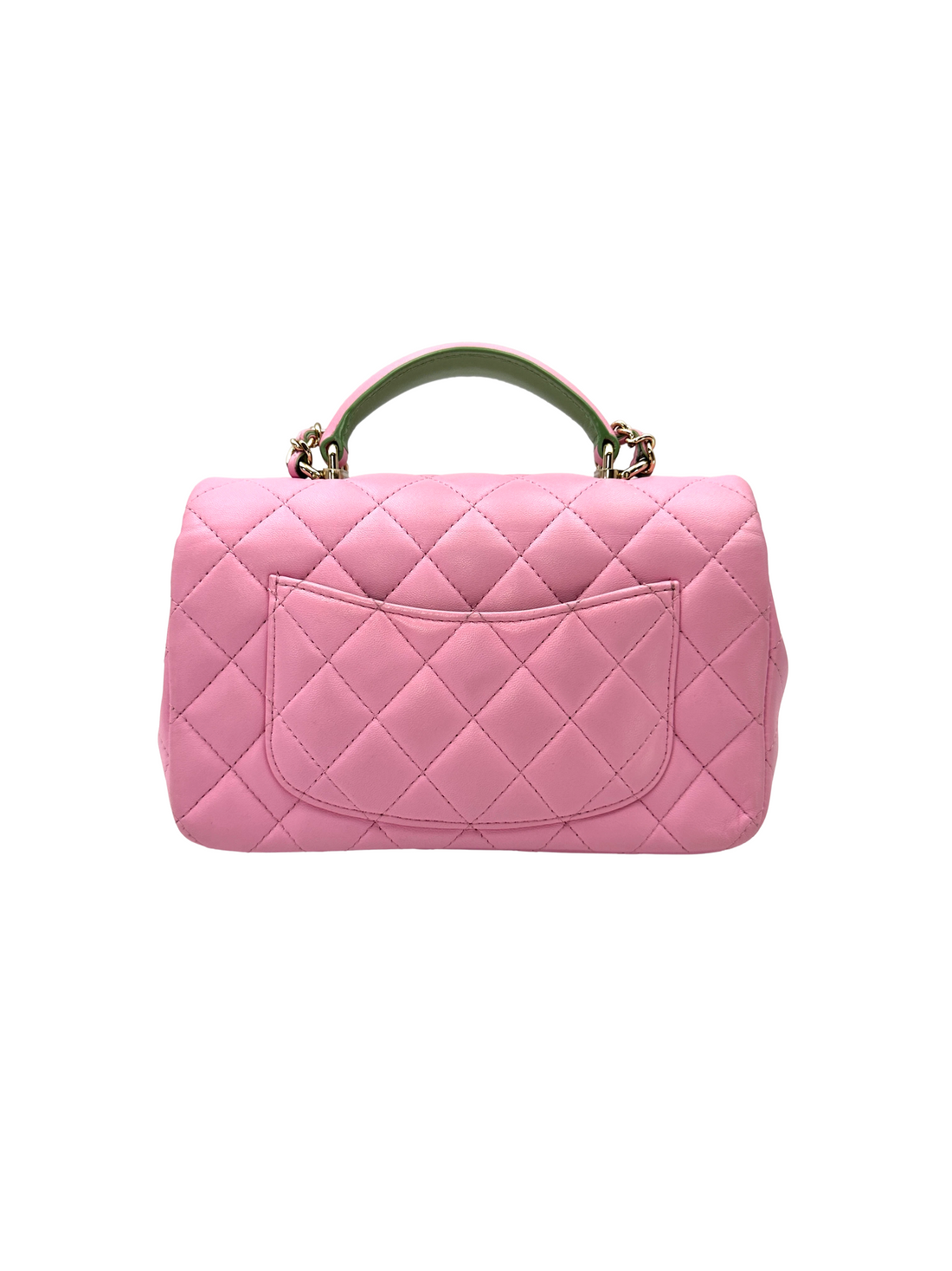 Chanel 23P Classic Flap Pink Quilted Leather Top Handle Shoulder Bag(GT***8C) CC2486
