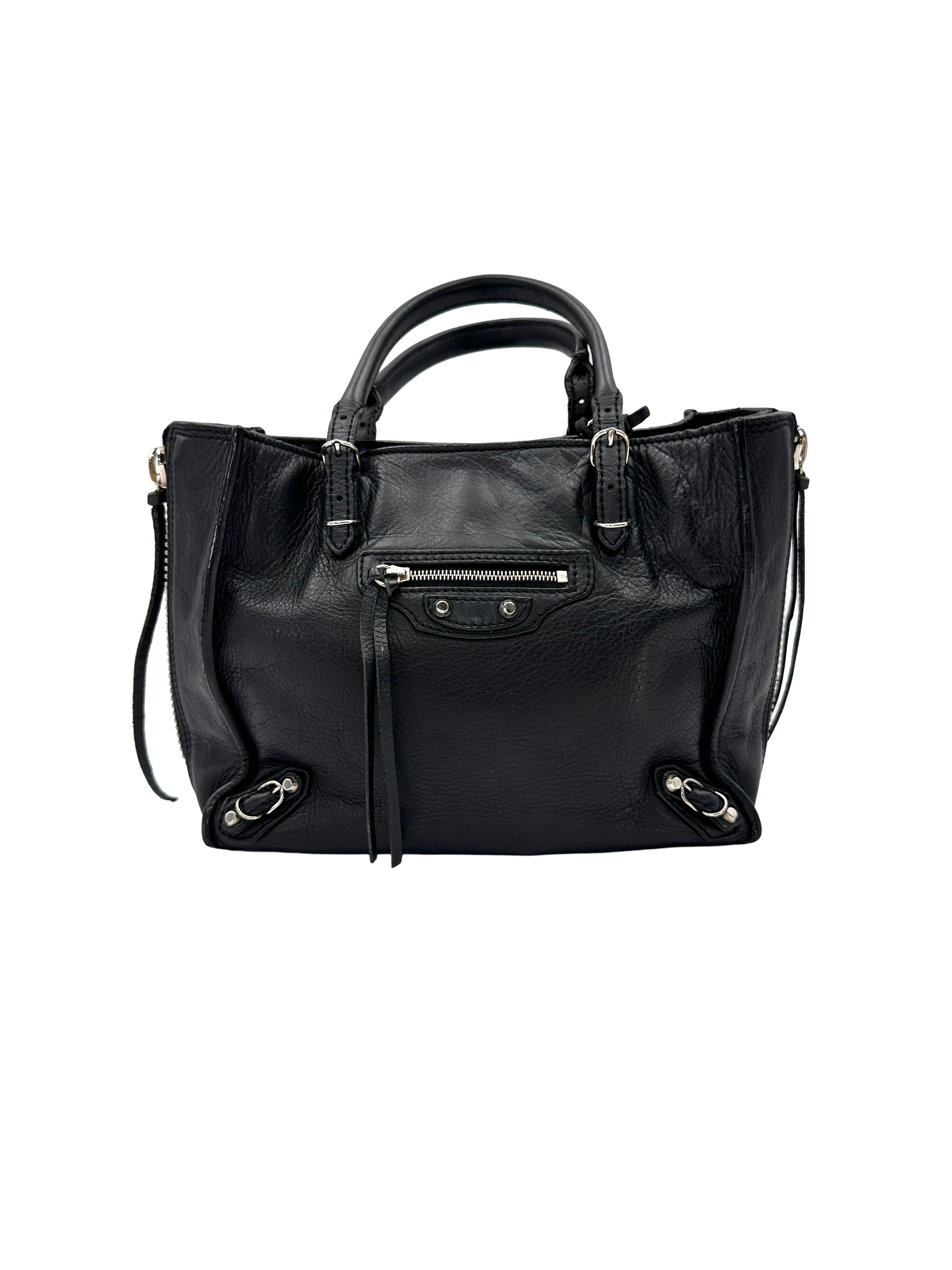 Balenciaga Papier Black Leather Handle Bag BB79