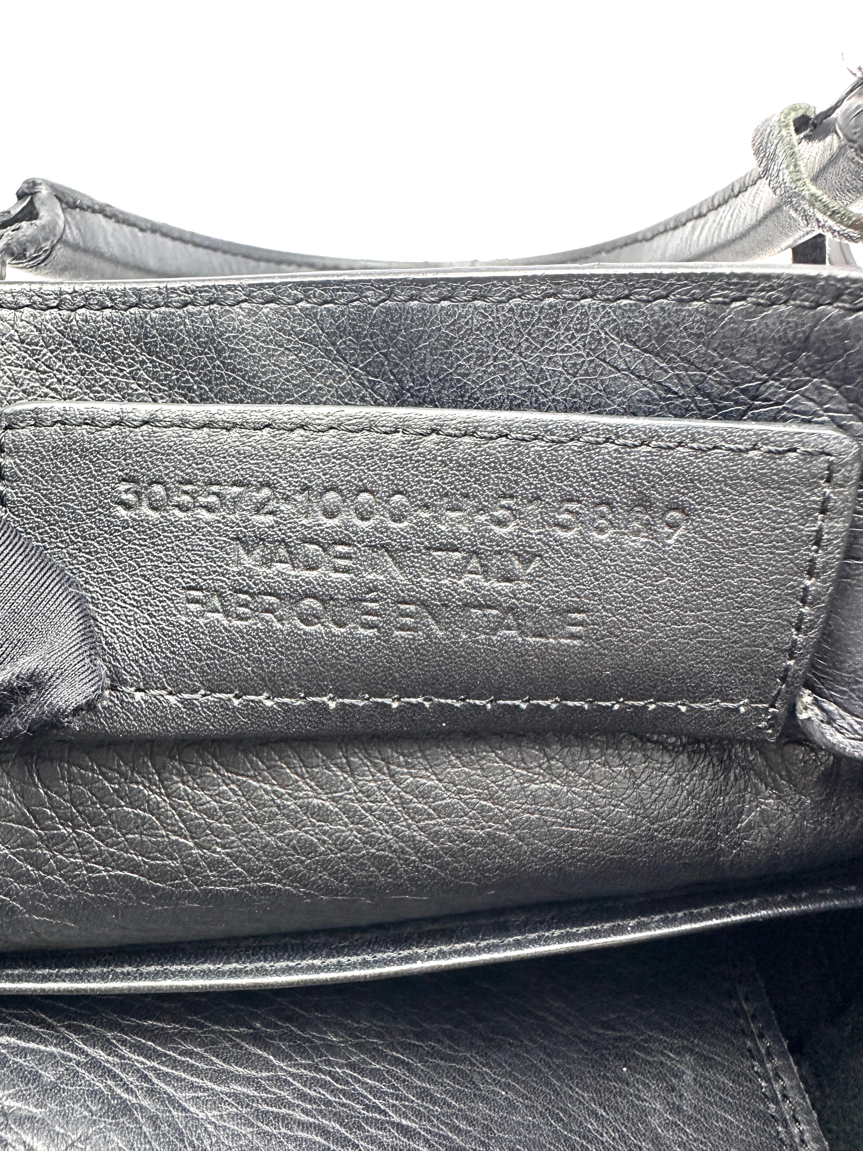 Balenciaga Papier Black Leather Handle Bag BB79