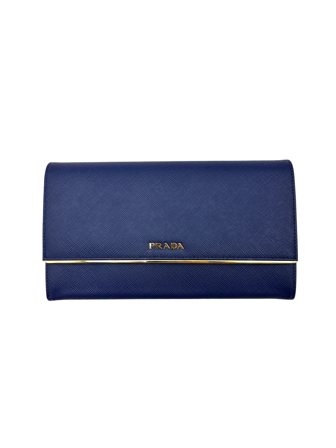 Prada Navy Leather Long Wallet PR544