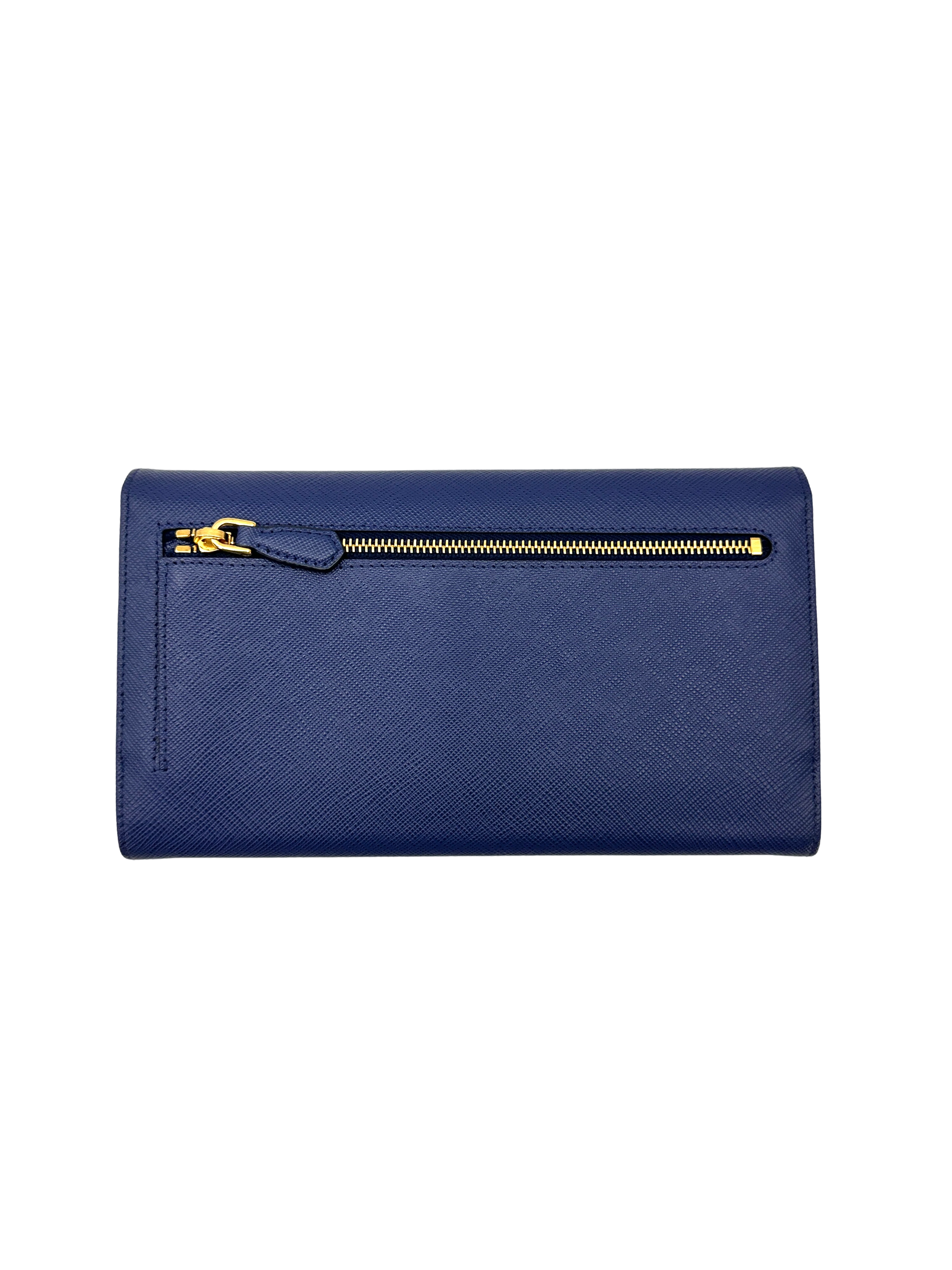 Prada Navy Leather Long Wallet PR544