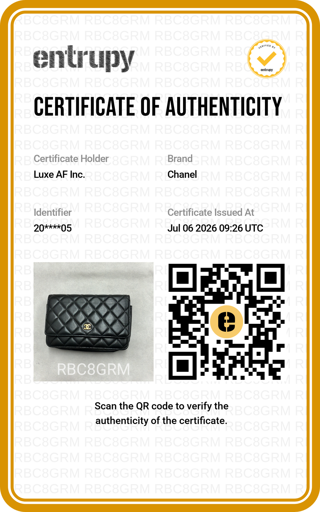 Chanel Black Quilted Lambskin Wallet On Chain(20***05) CC2493