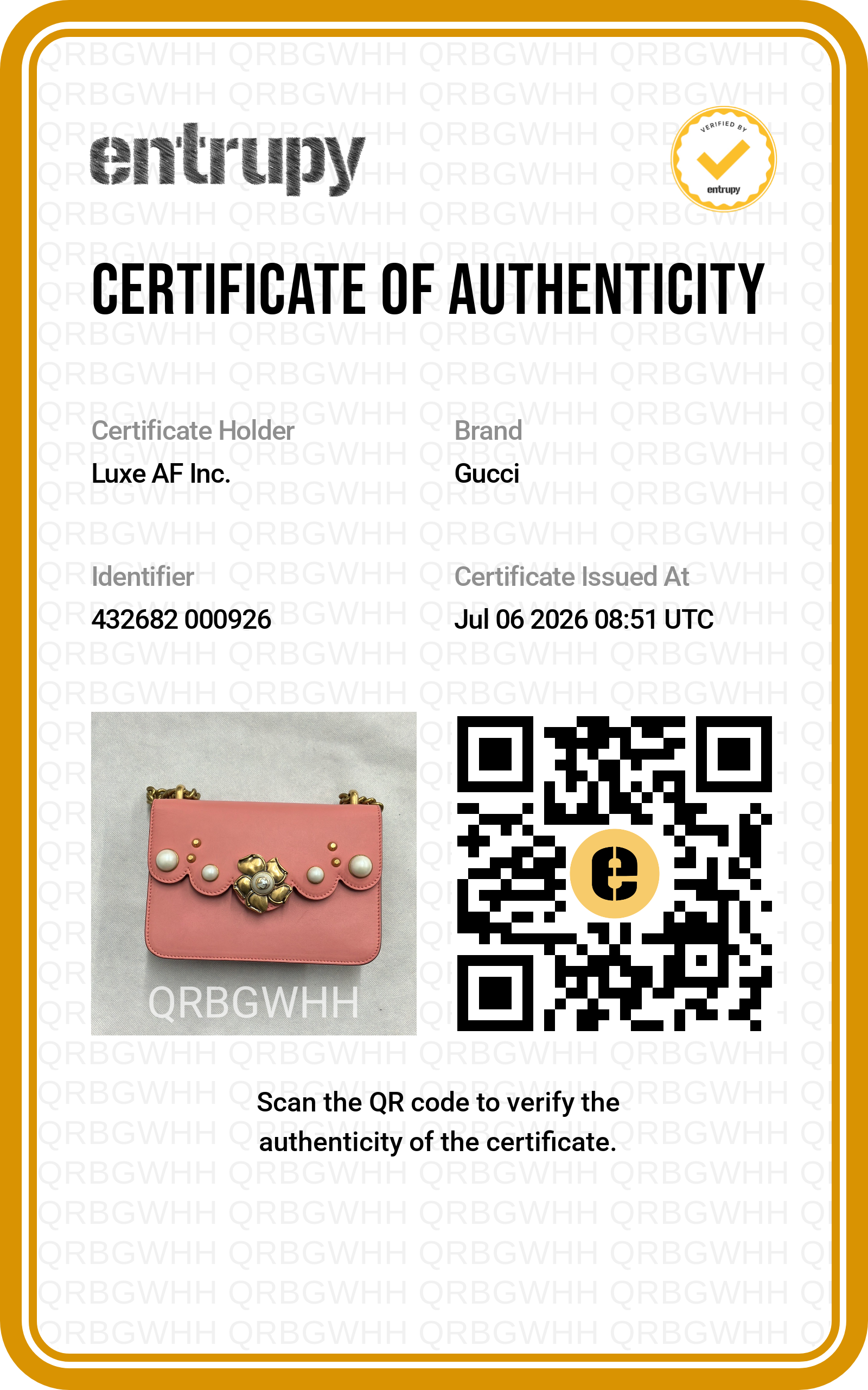 Gucci Peony Pink Leather Wallet On Chain GG1381