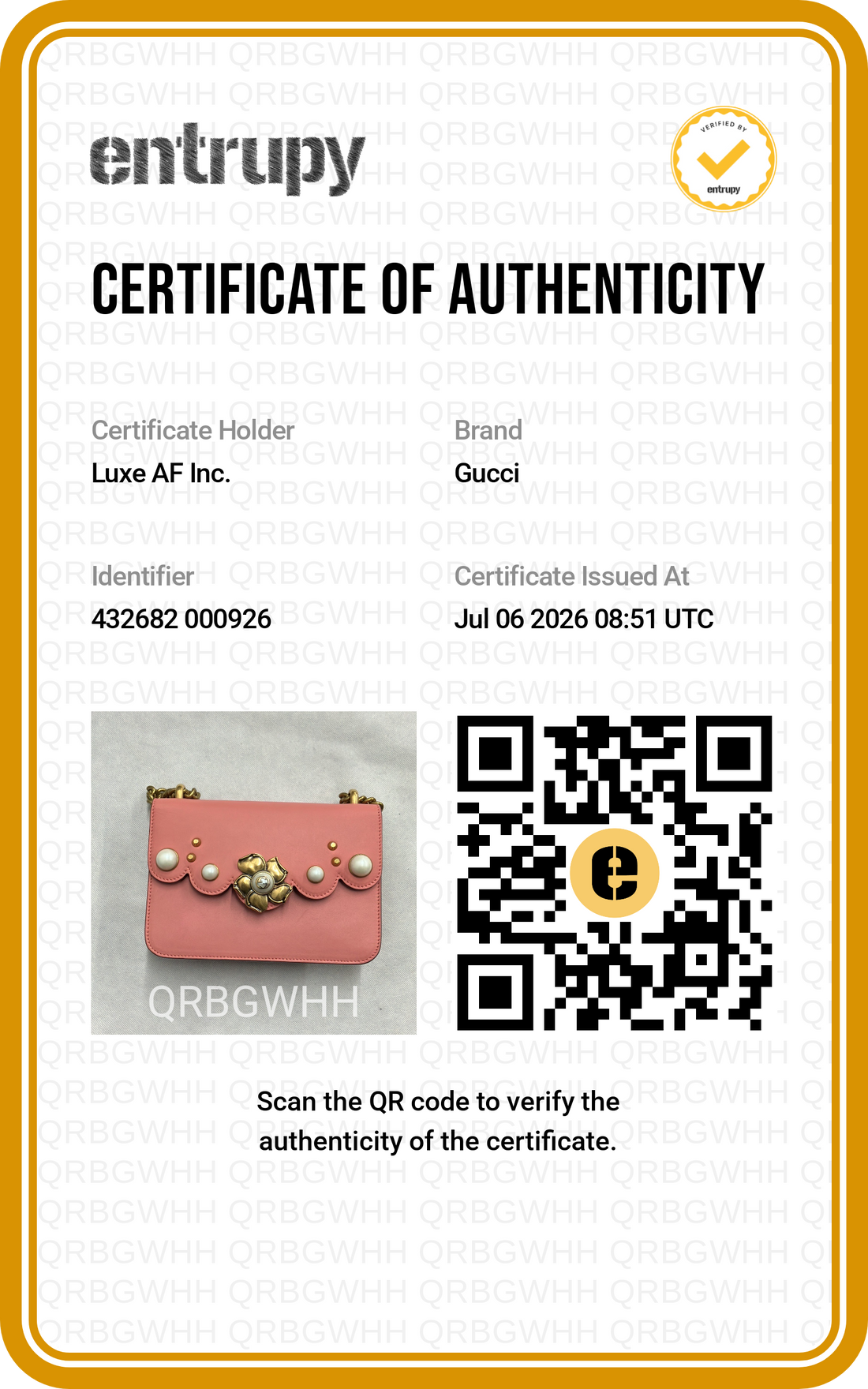 Gucci Peony Pink Leather Wallet On Chain GG1381