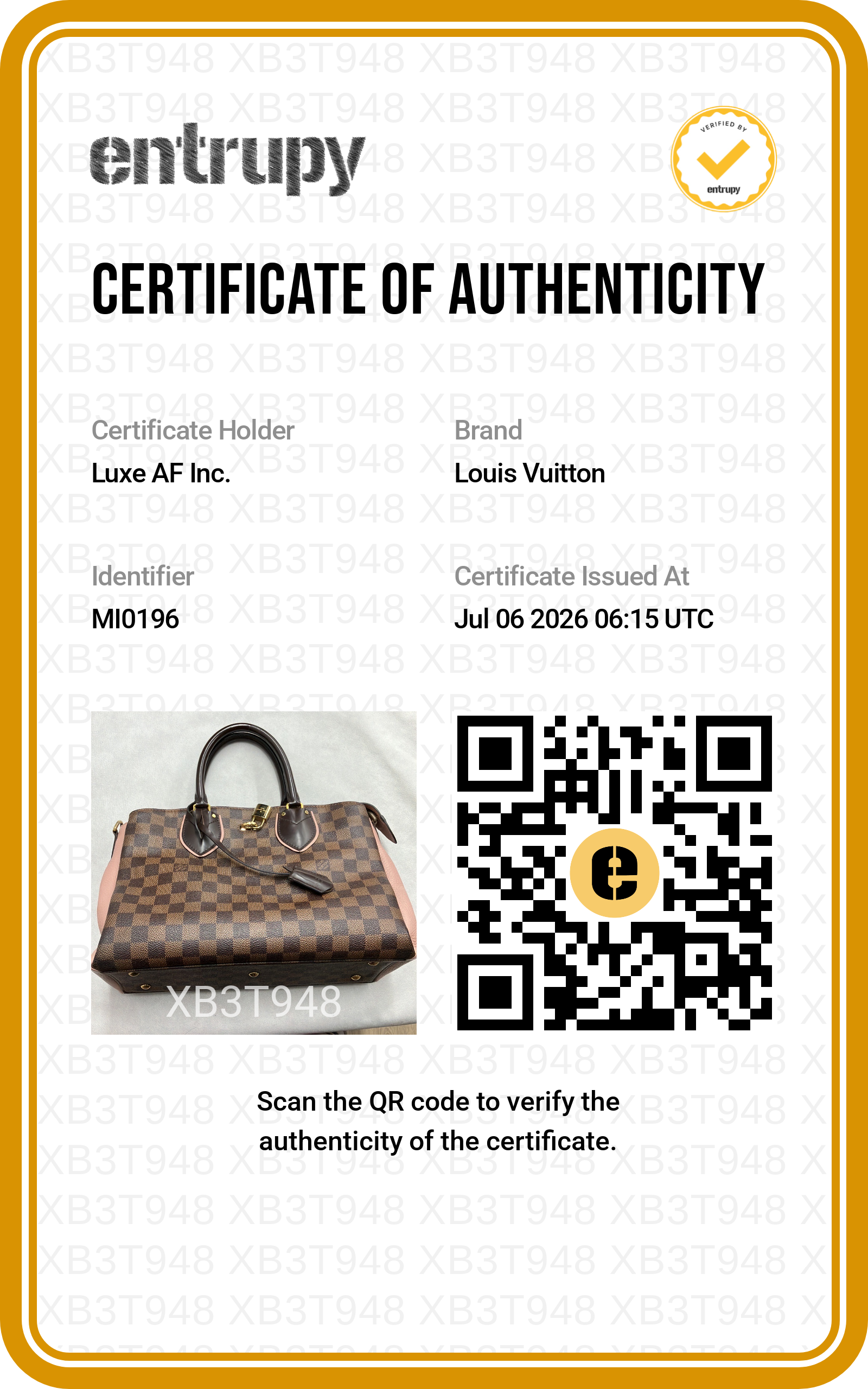 Louis Vuitton Normandy Damier Ebene & Pink Leather Handle Bag LV3256