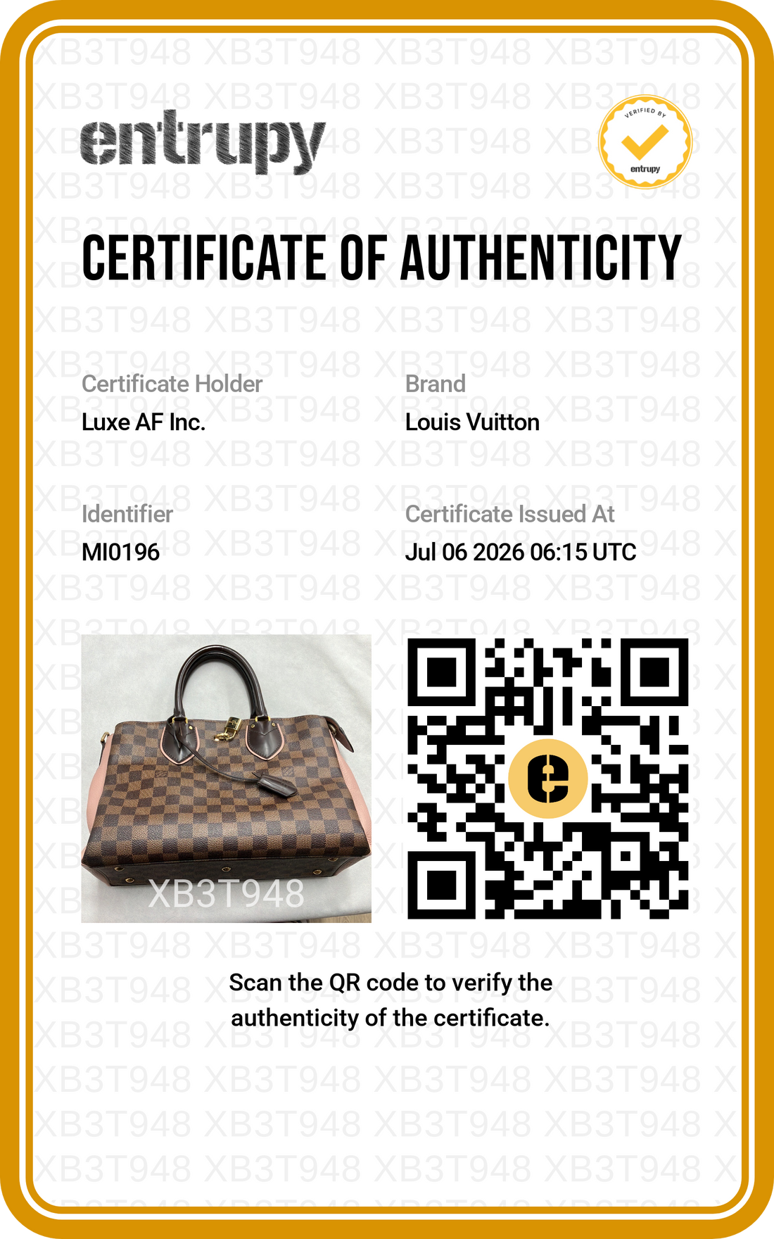 Louis Vuitton Normandy Damier Ebene & Pink Leather Handle Bag LV3256