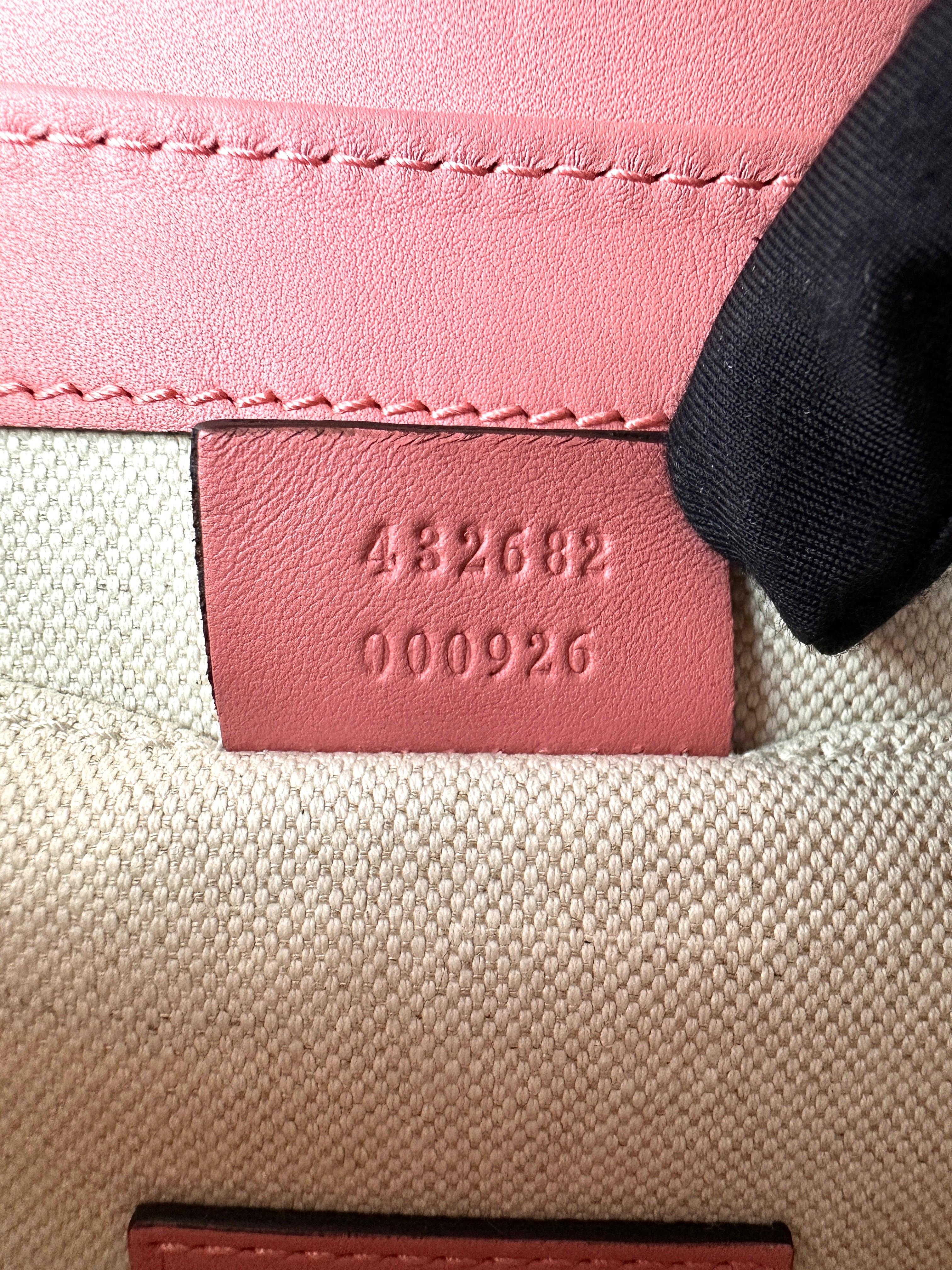 Gucci Peony Pink Leather Wallet On Chain GG1381