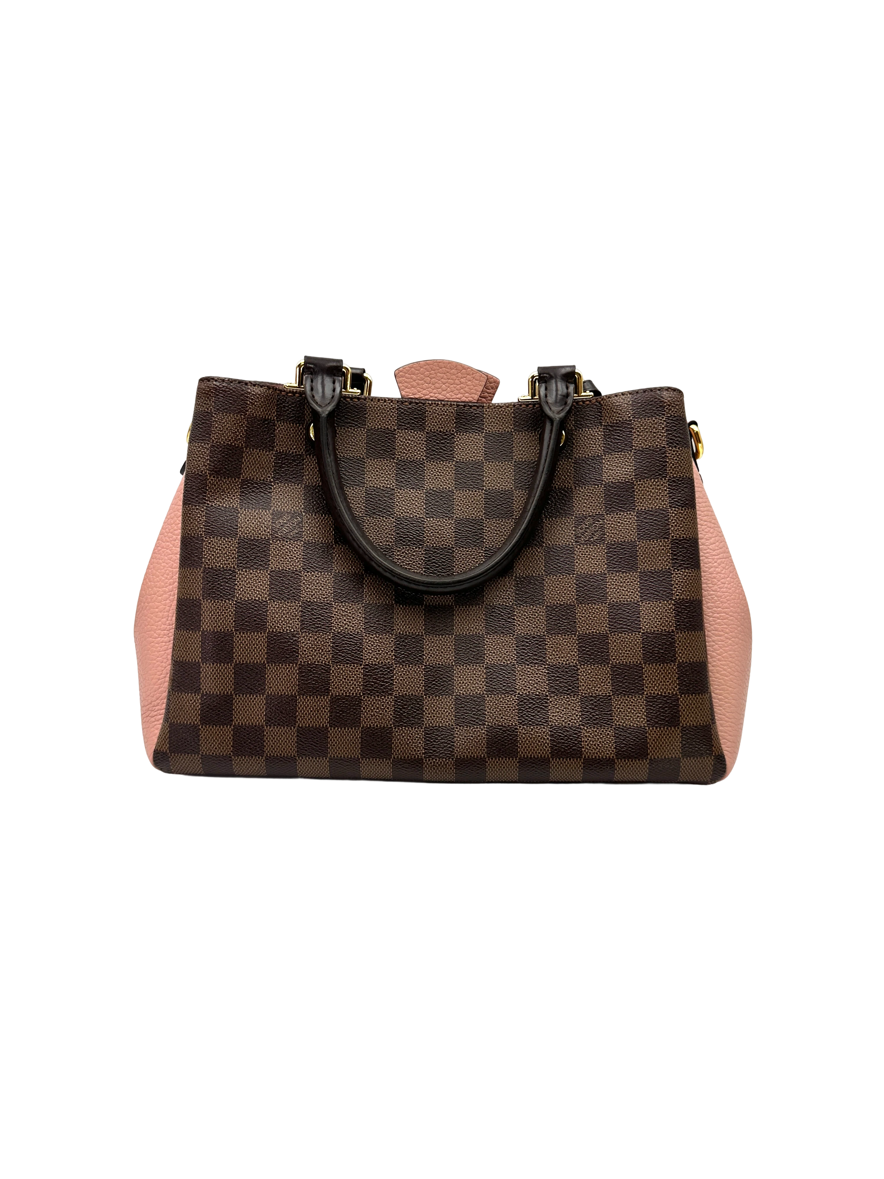 Louis Vuitton Brittany Damier Ebene & Pink Leather Handle Bag LV3264