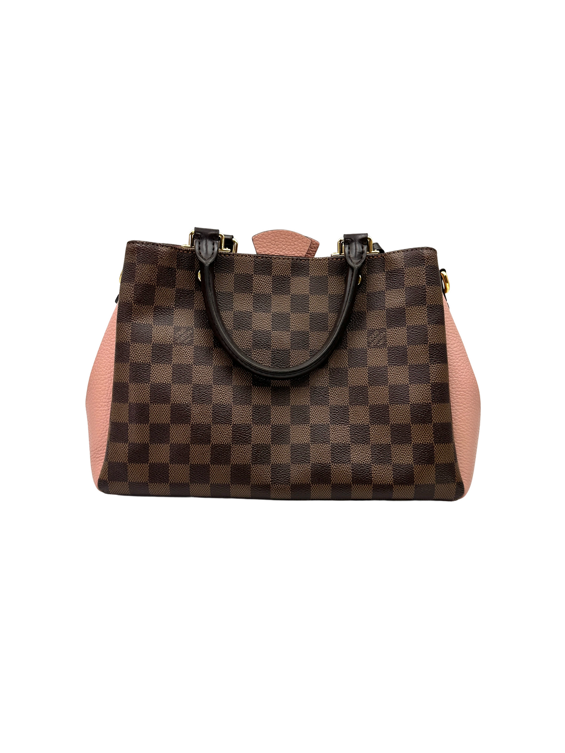 Louis Vuitton Brittany Damier Ebene & Pink Leather Handle Bag LV3264