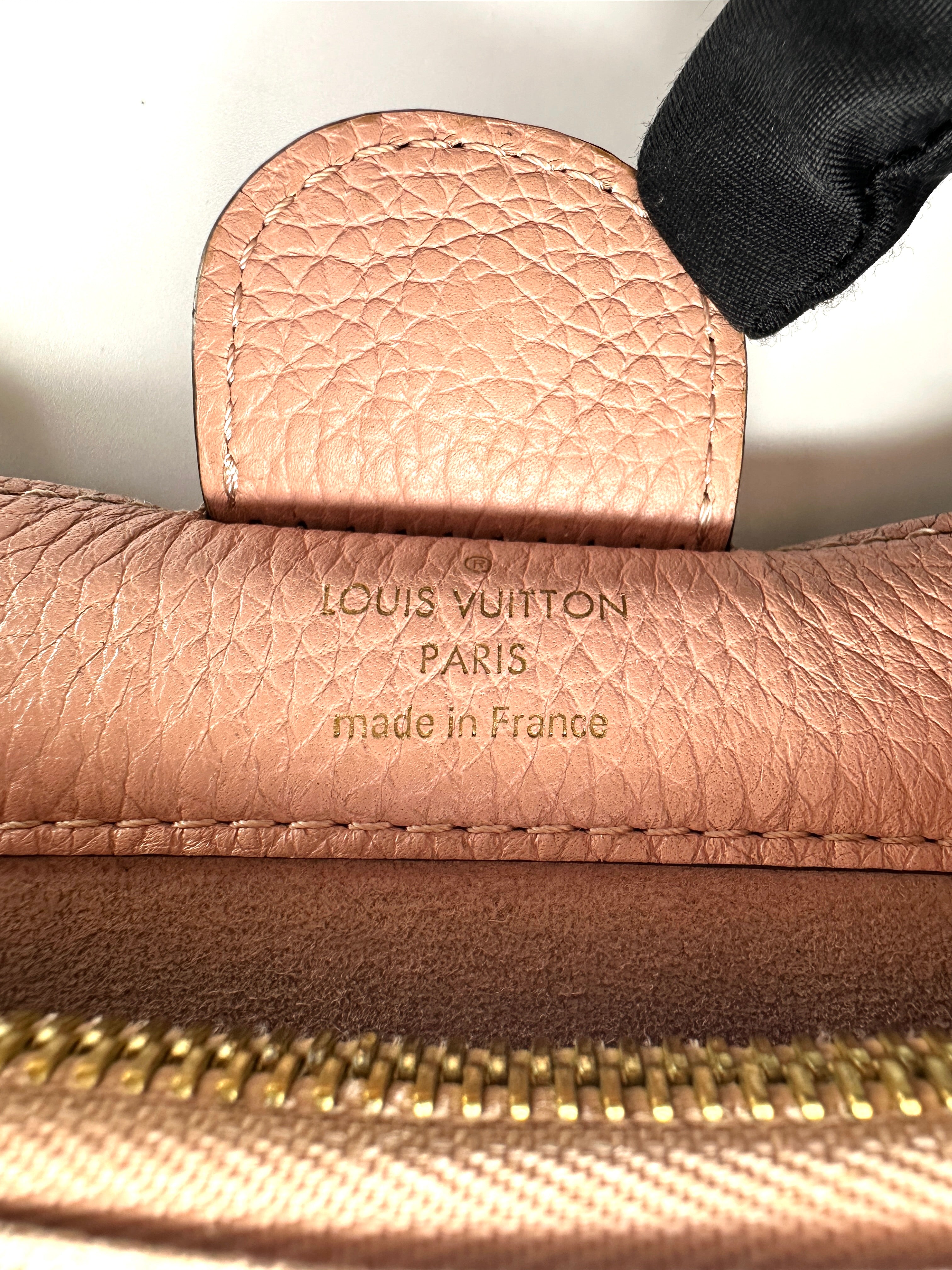 Louis Vuitton Brittany Damier Ebene & Pink Leather Handle Bag LV3264
