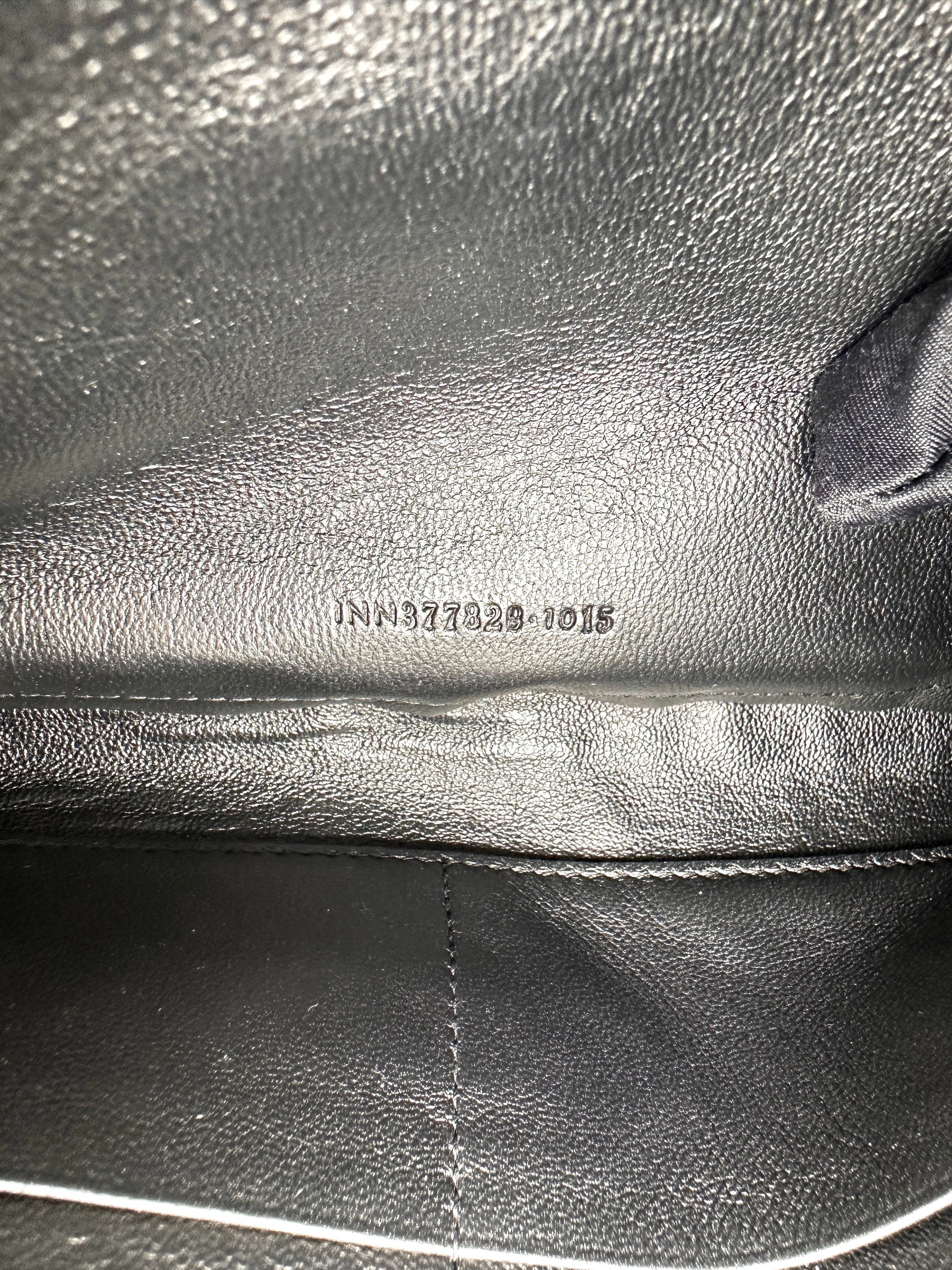 Saint Laurent Black Croc-Embossed Leather Medium Size Wallet On Chain SL280