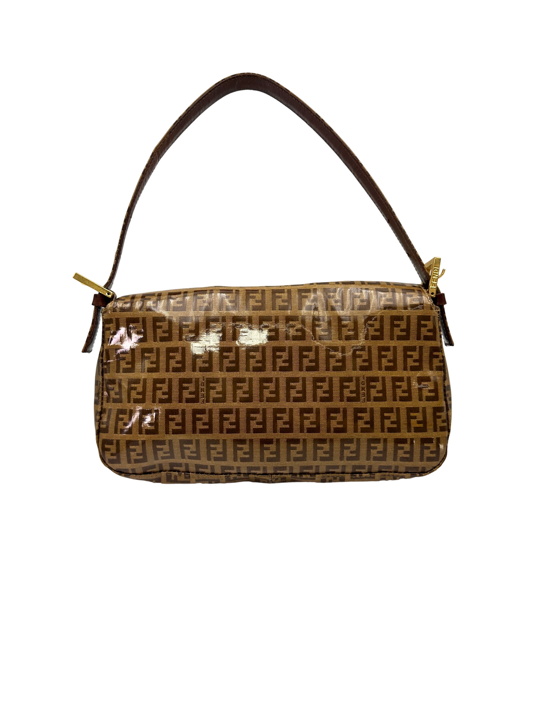 Fendi Zucchino Canvas Baguette Shoulder Bag FF131