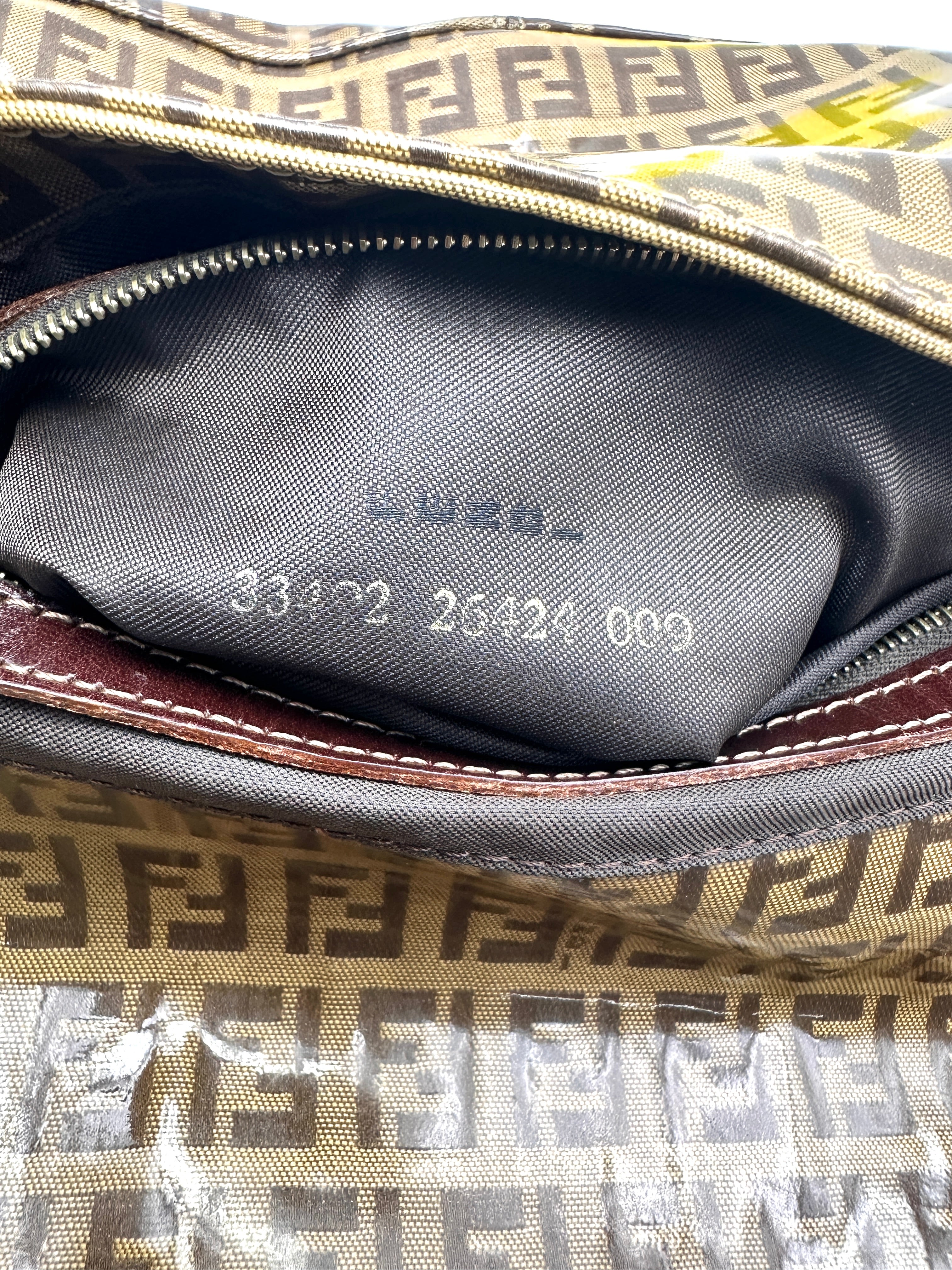 Fendi Zucchino Canvas Baguette Shoulder Bag FF131