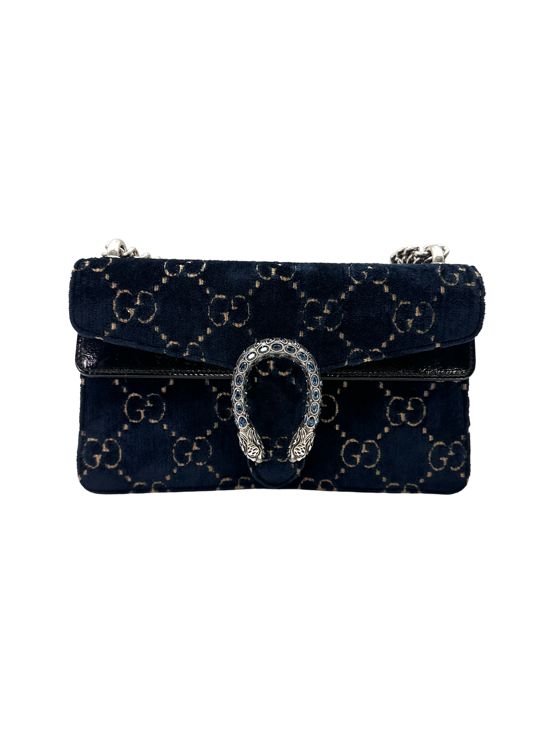 Gucci Dionysus Navy Velvet Shoulder Bag GG1384