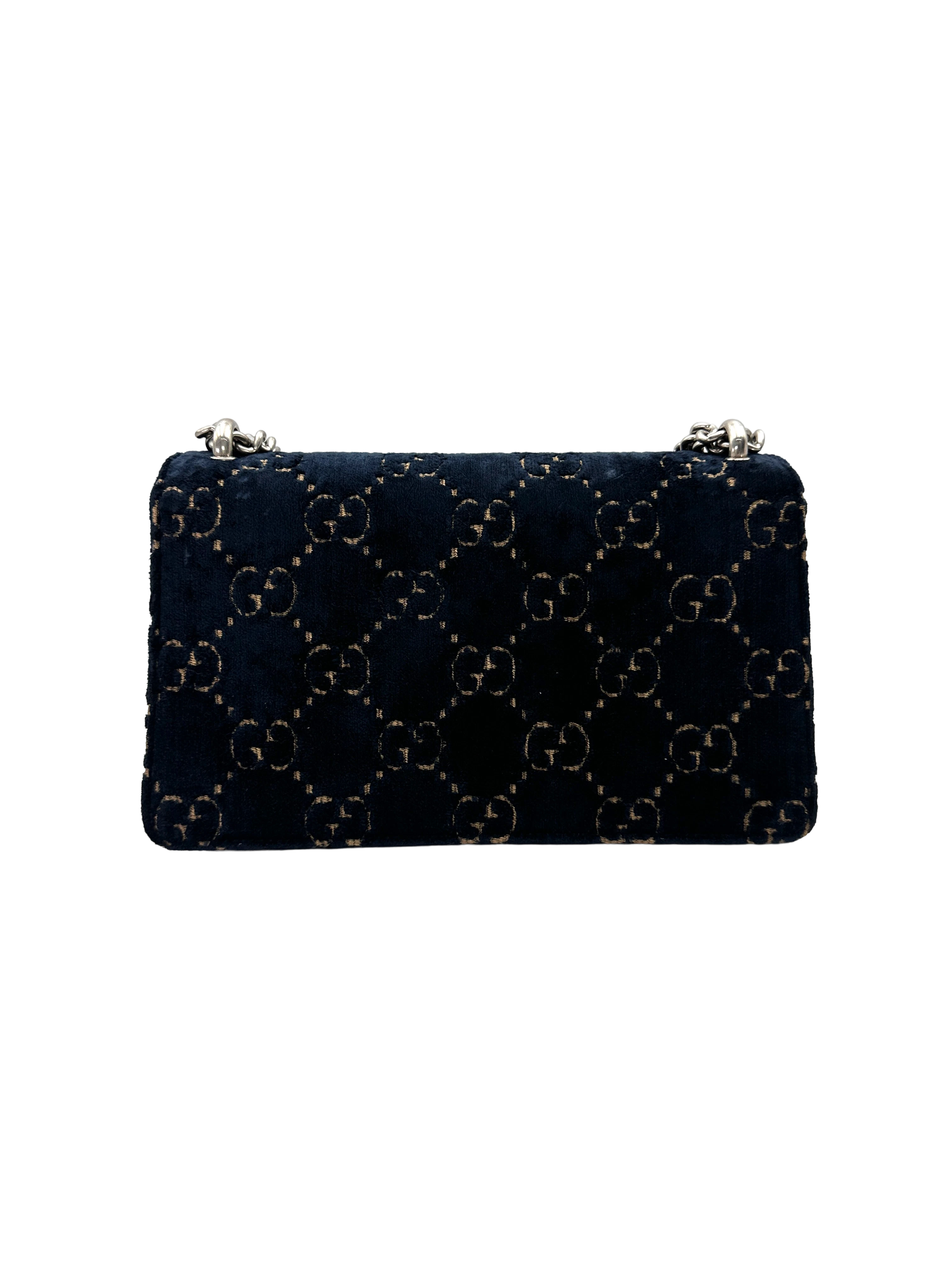 Gucci Dionysus Navy Velvet Shoulder Bag GG1384