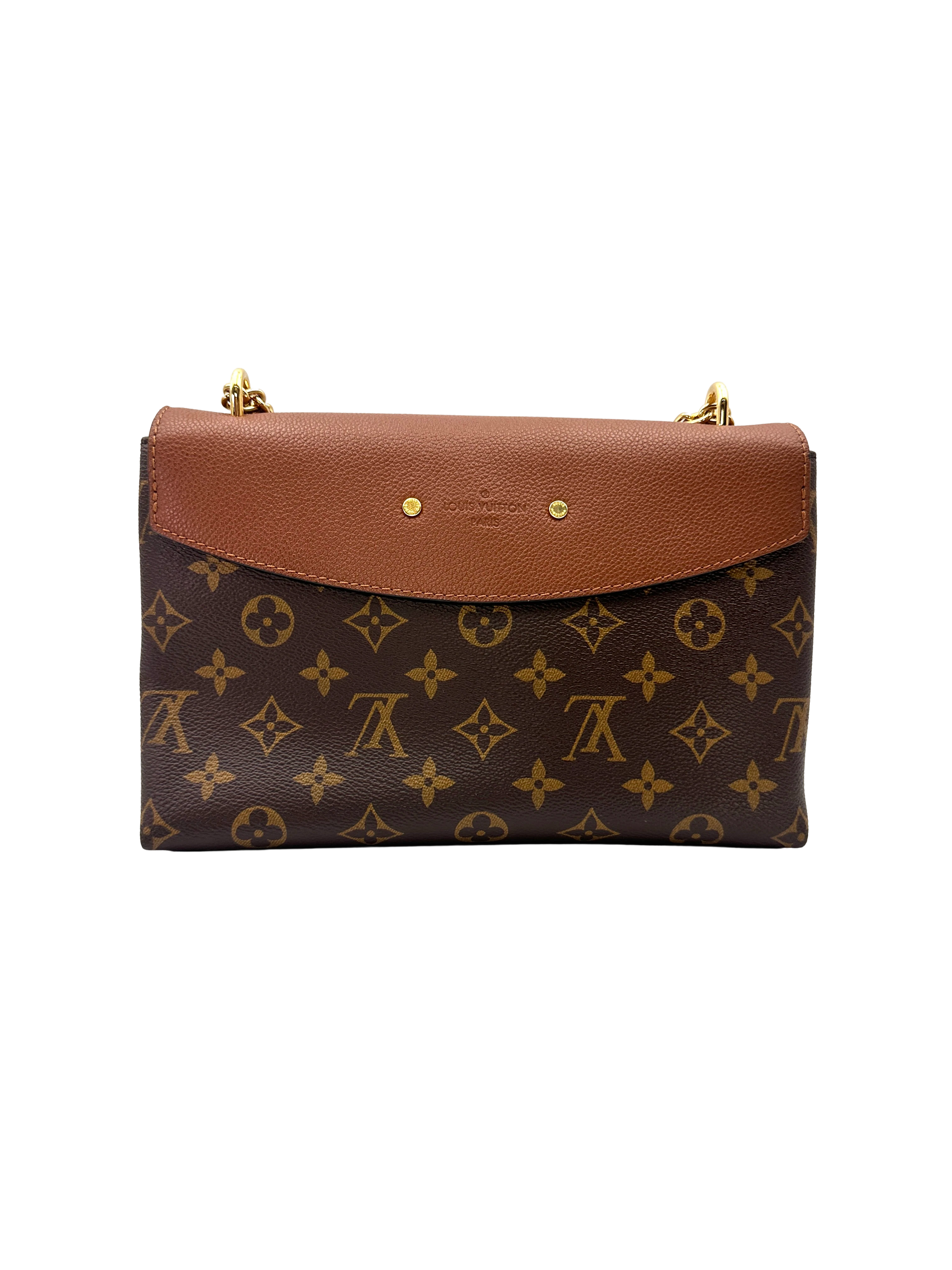 Louis Vuitton Saint Placide Monogram Canvas & Brown Leather Chain Bag LV3267