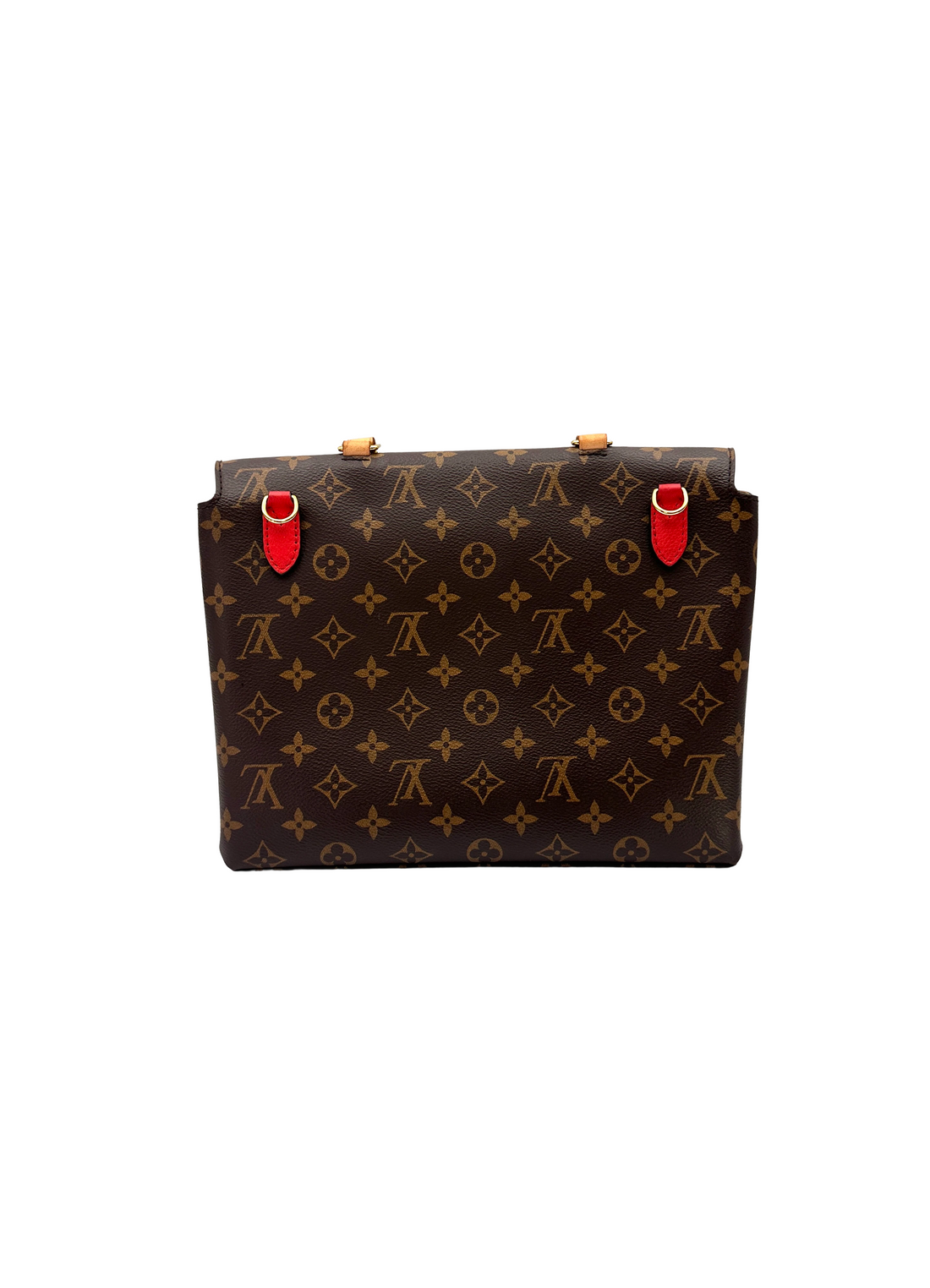 Louis Vuitton Marignan Monogram Canvas & Red Leather Handle Bag LV3268