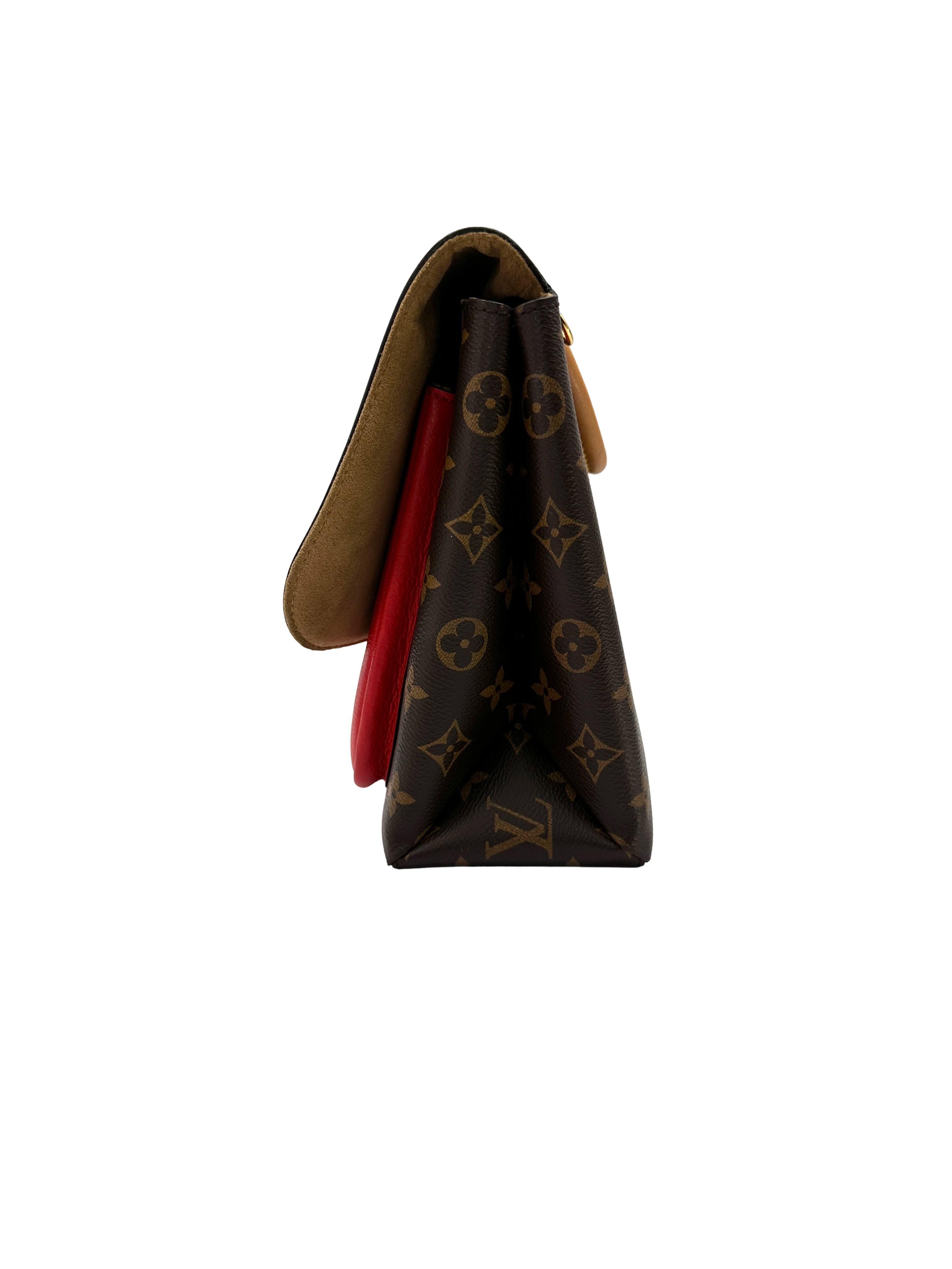 Louis Vuitton Marignan Monogram Canvas & Red Leather Handle Bag LV3268