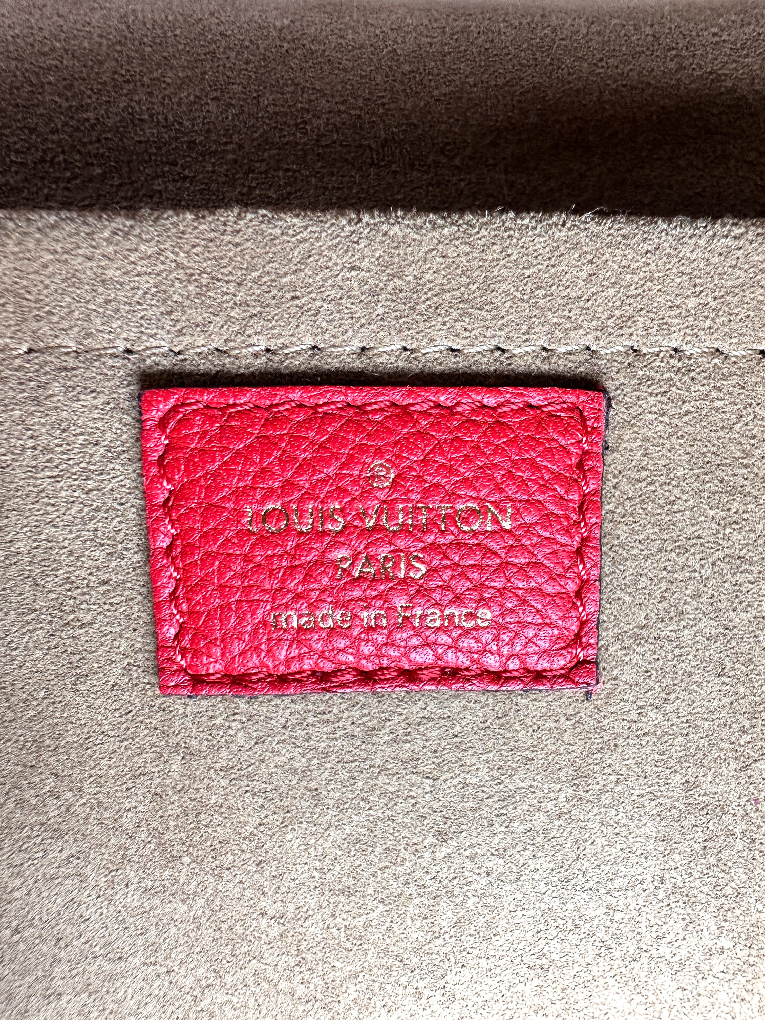 Louis Vuitton Marignan Monogram Canvas & Red Leather Handle Bag LV3268