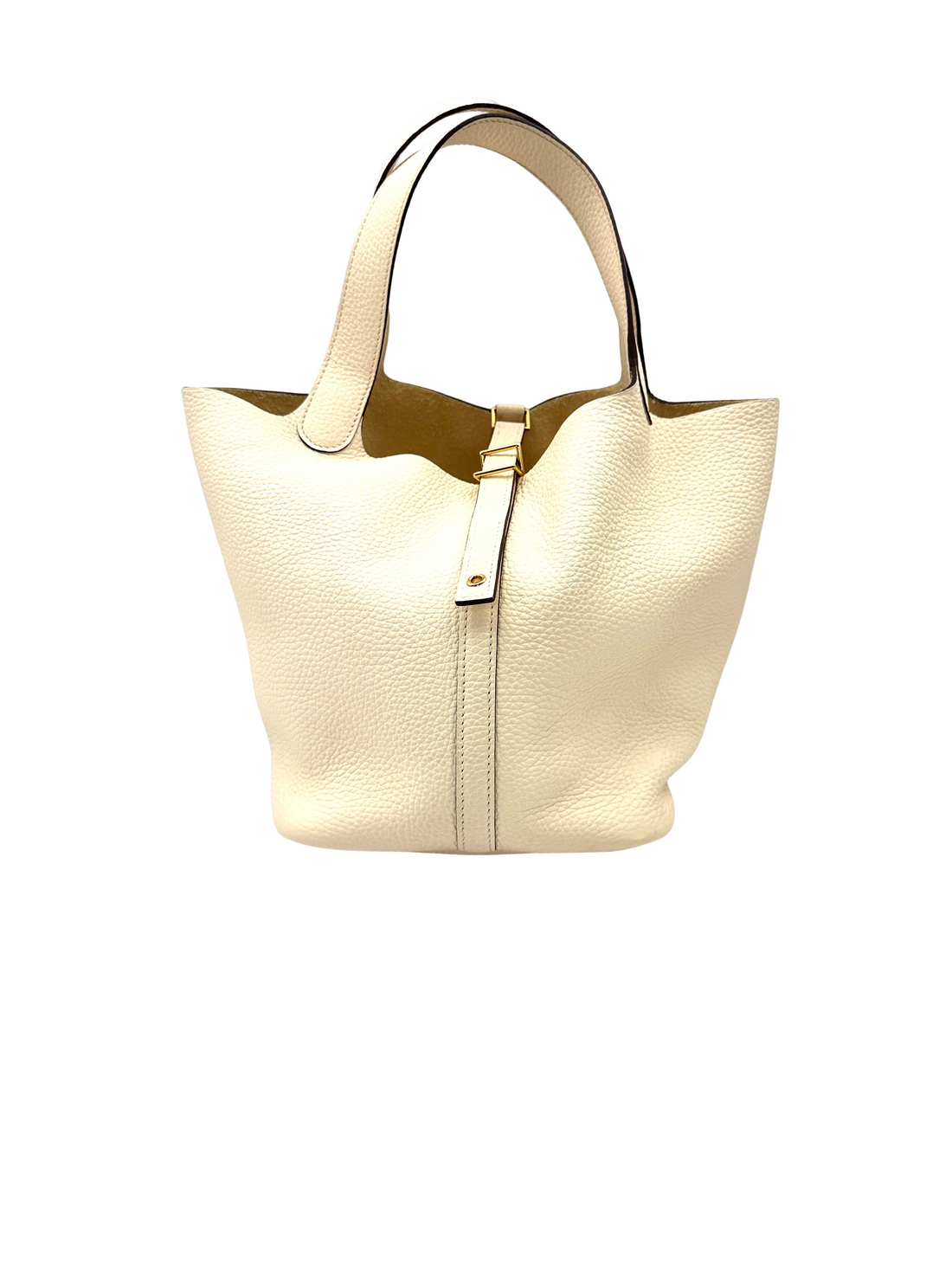 Hermes Picotin22 White Leather Handle Bag HR147