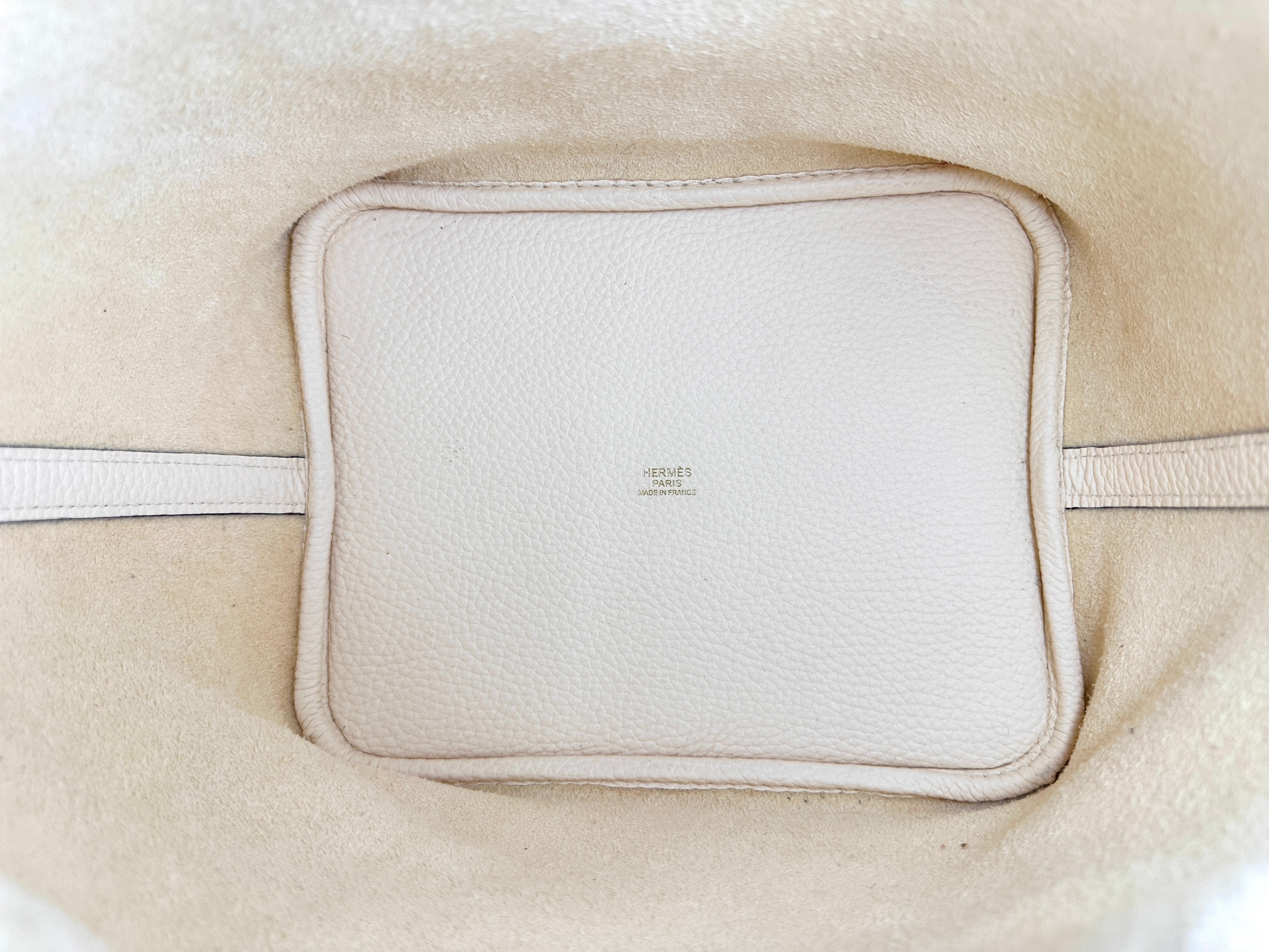 Hermes Picotin22 White Leather Handle Bag HR147