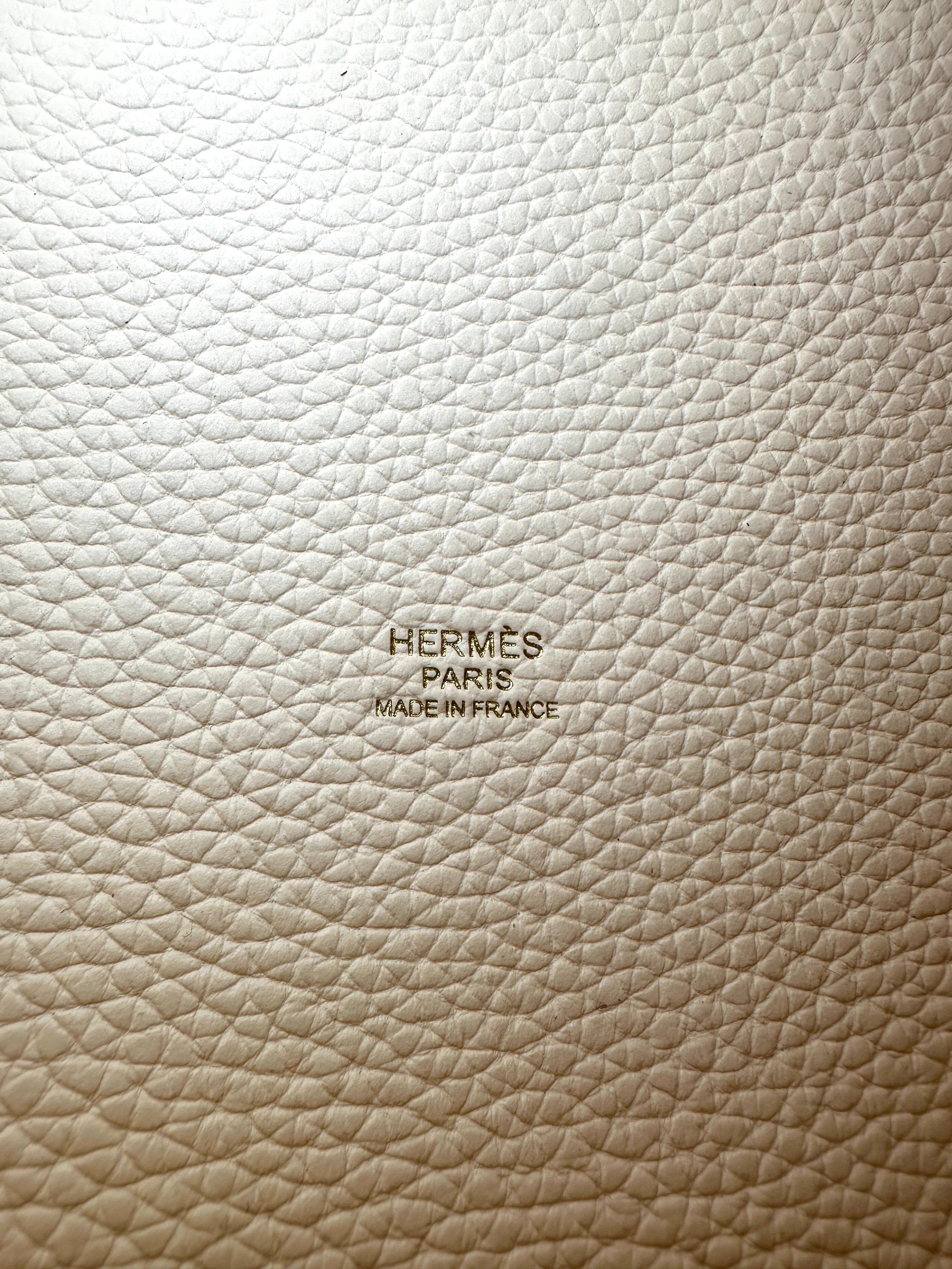 Hermes Picotin22 White Leather Handle Bag HR147