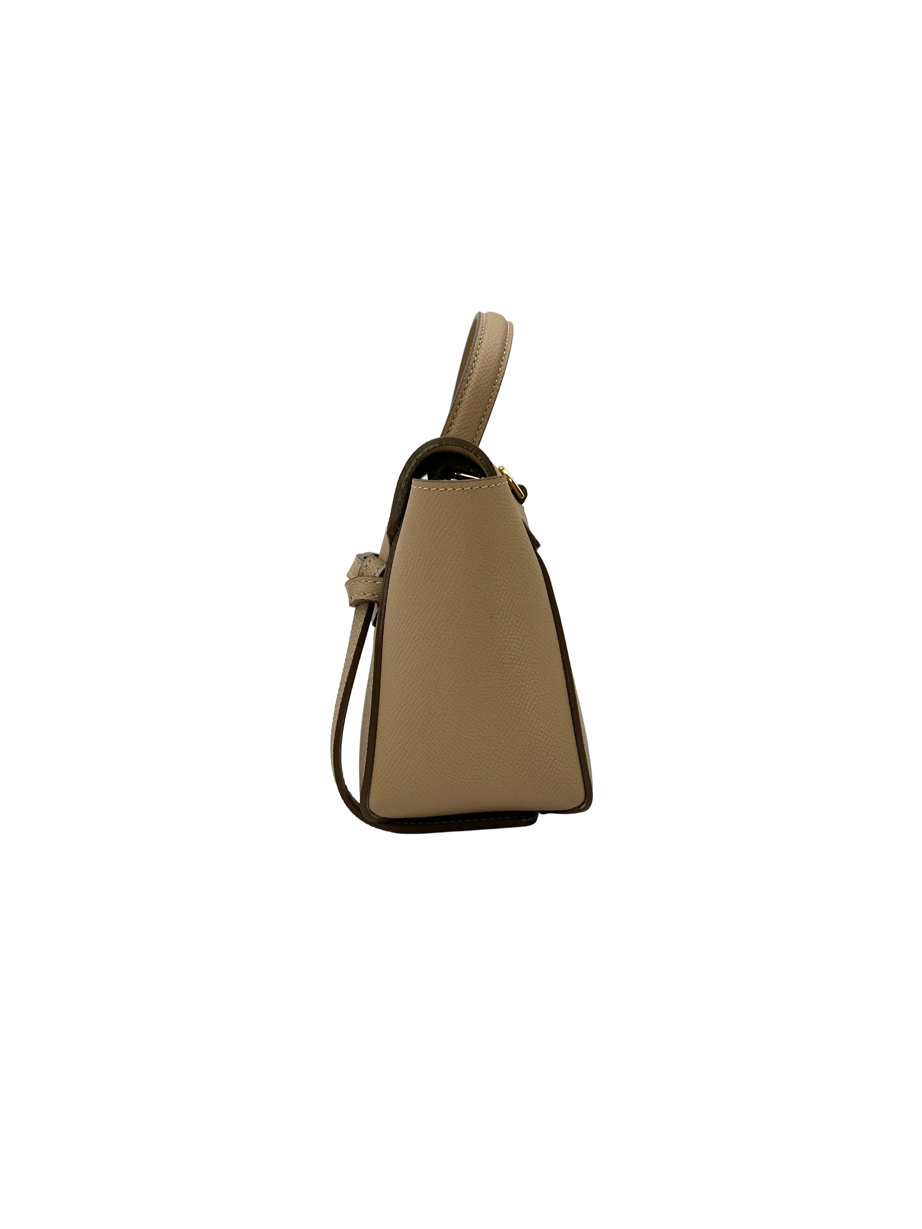 Celine Beige Leather Belt Handle Bag CEU
