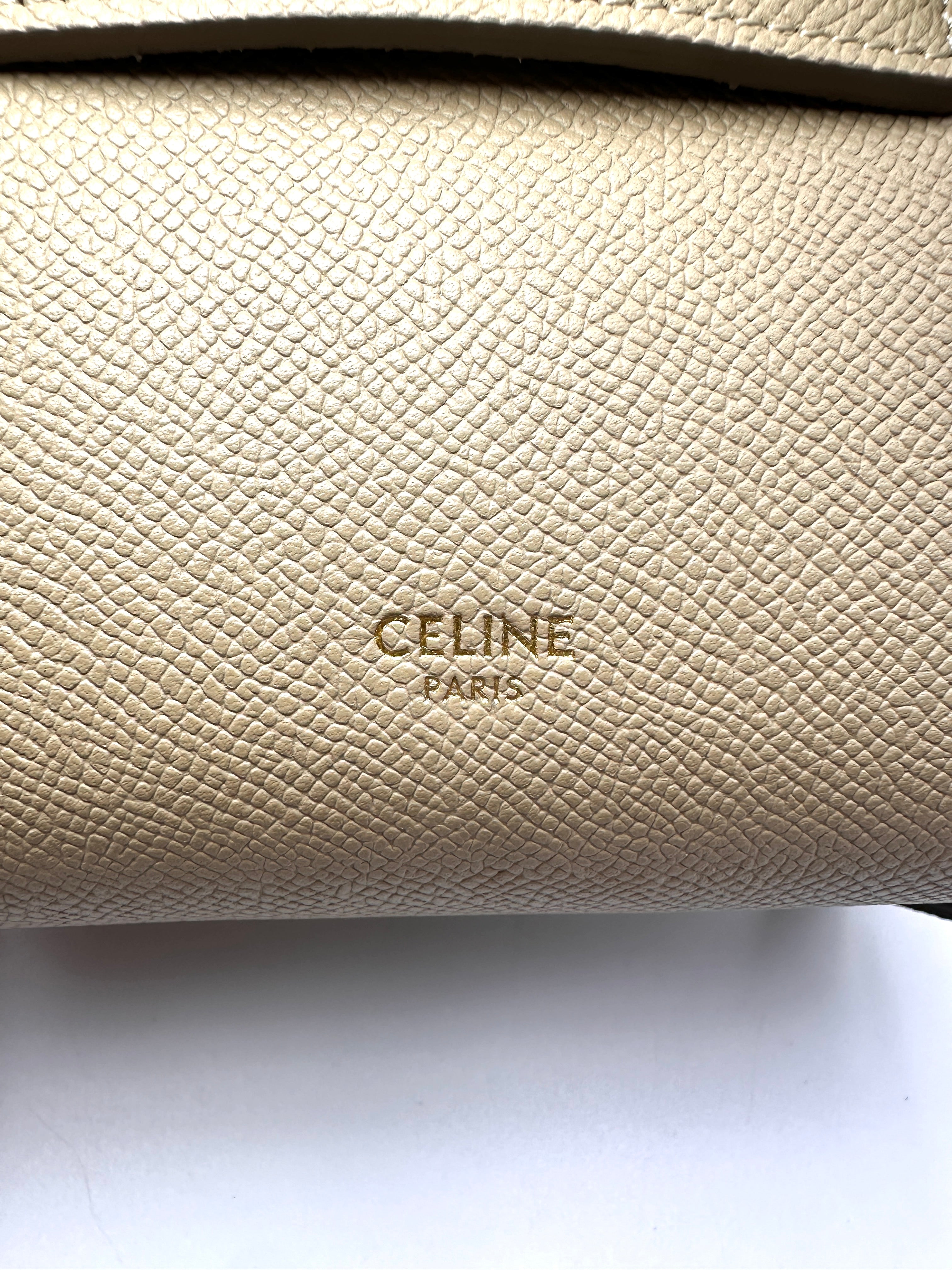 Celine Beige Leather Belt Handle Bag CEU